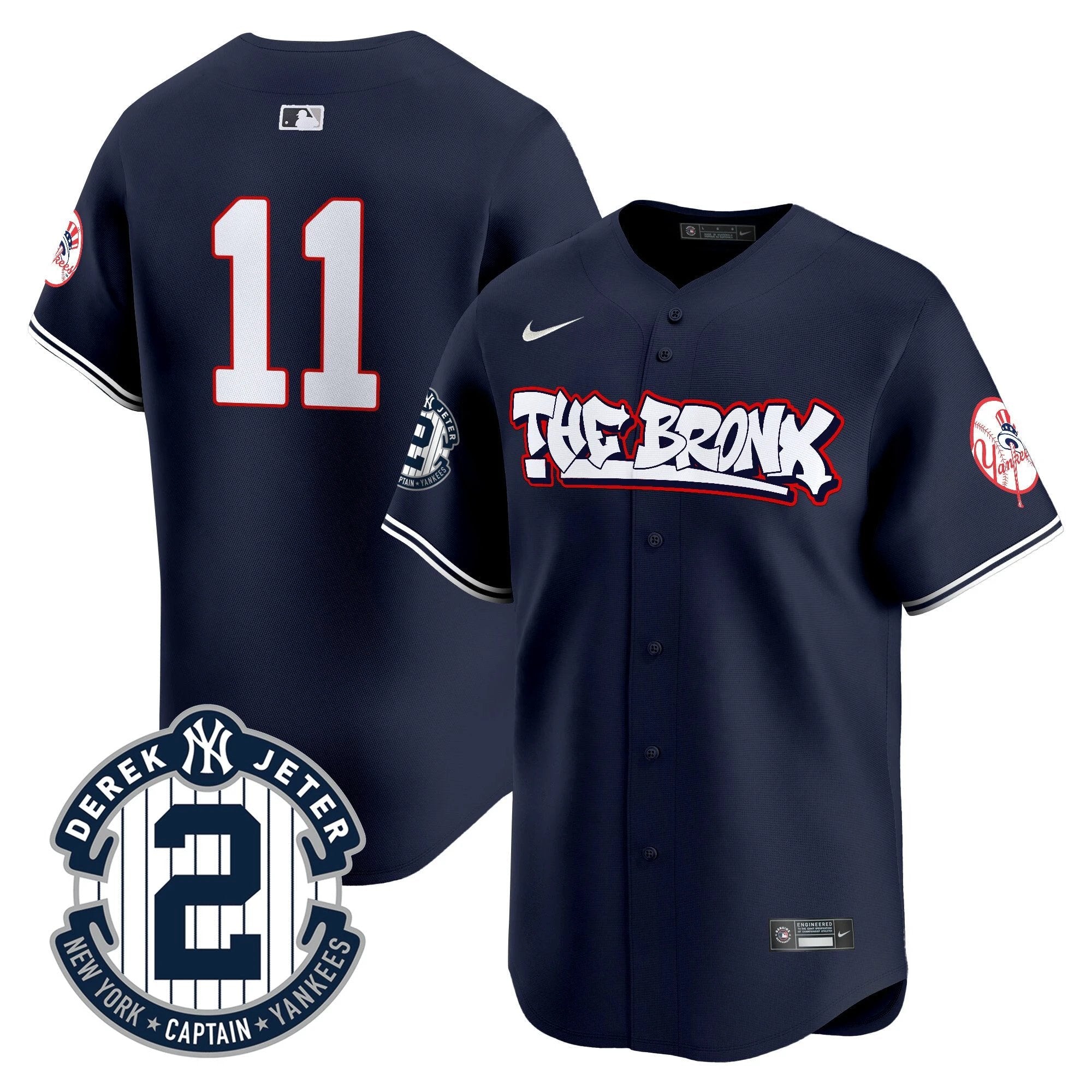 NYY The Bronx Graffiti Vapor Premier Limited Jersey V8 - All Stitched by New York Yankees