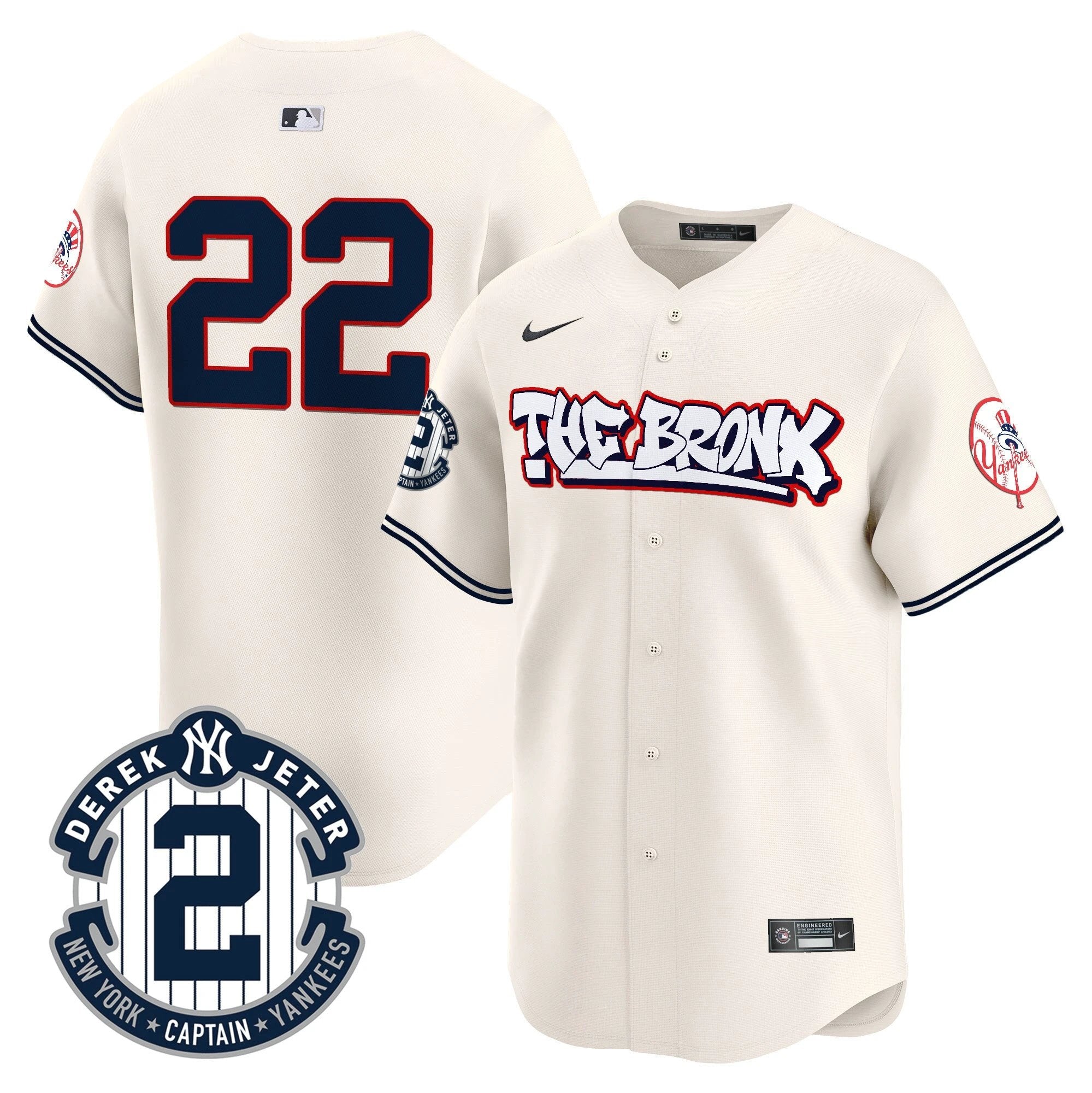 NYY The Bronx Graffiti Vapor Premier Limited Jersey V8 - All Stitched by New York Yankees