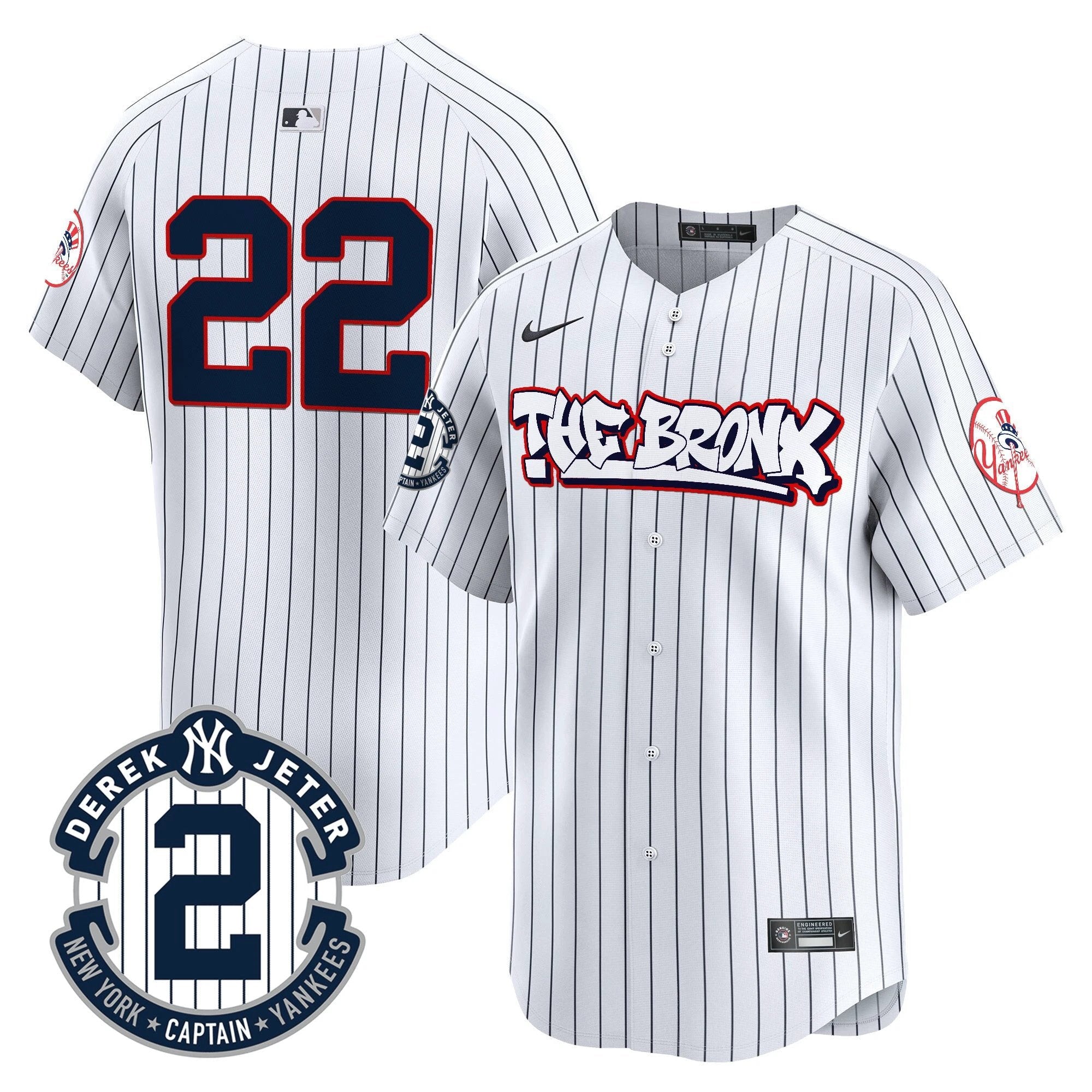 NYY The Bronx Graffiti Vapor Premier Limited Jersey V8 - All Stitched by New York Yankees