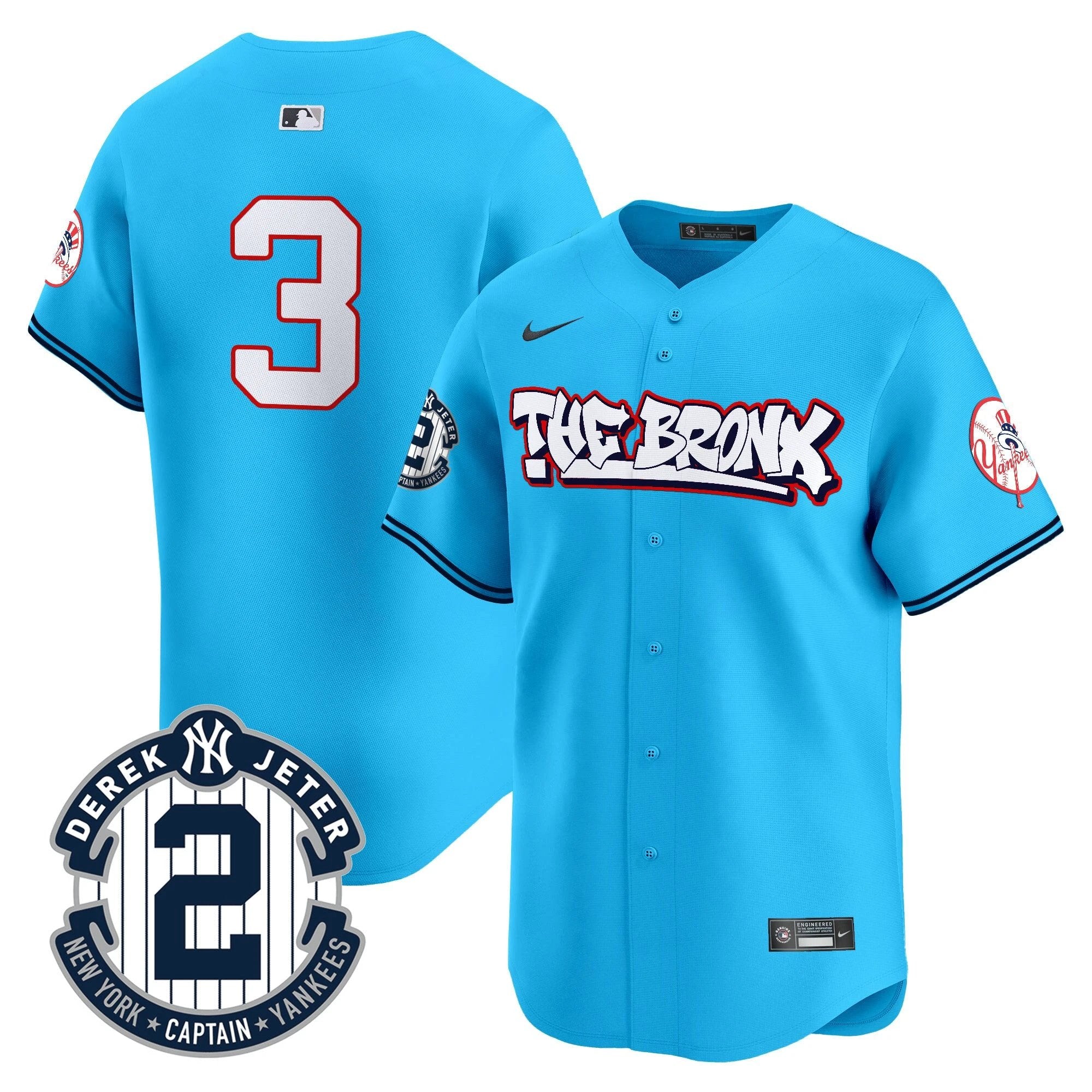 NYY The Bronx Graffiti Vapor Premier Limited Jersey V8 - All Stitched by New York Yankees