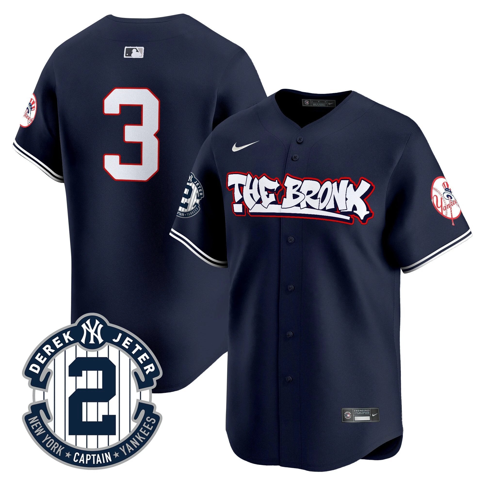 NYY The Bronx Graffiti Vapor Premier Limited Jersey V8 - All Stitched by New York Yankees