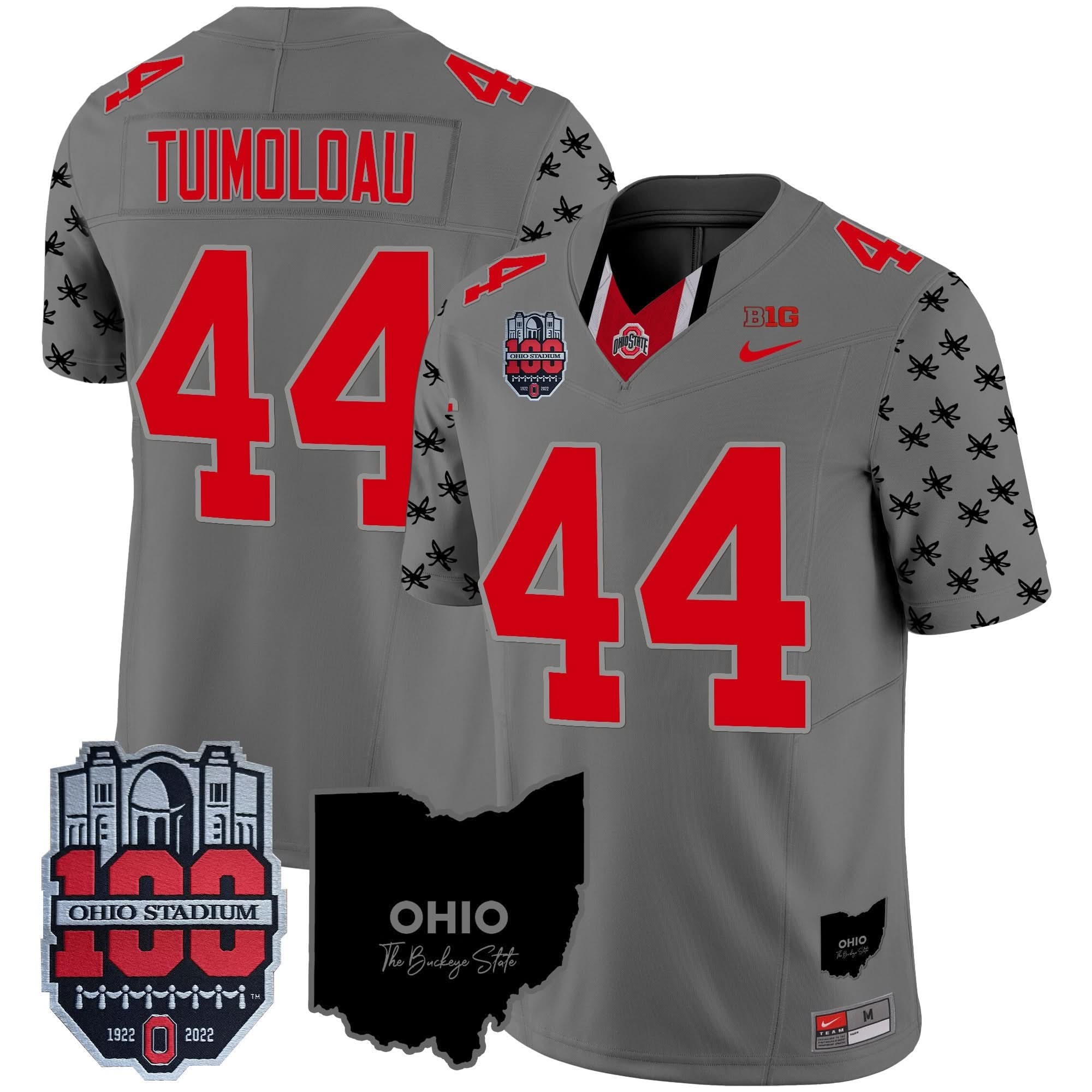 OSB 100th Anniversary Patch Vapor Limited Jersey by Ohio State Buckeyes