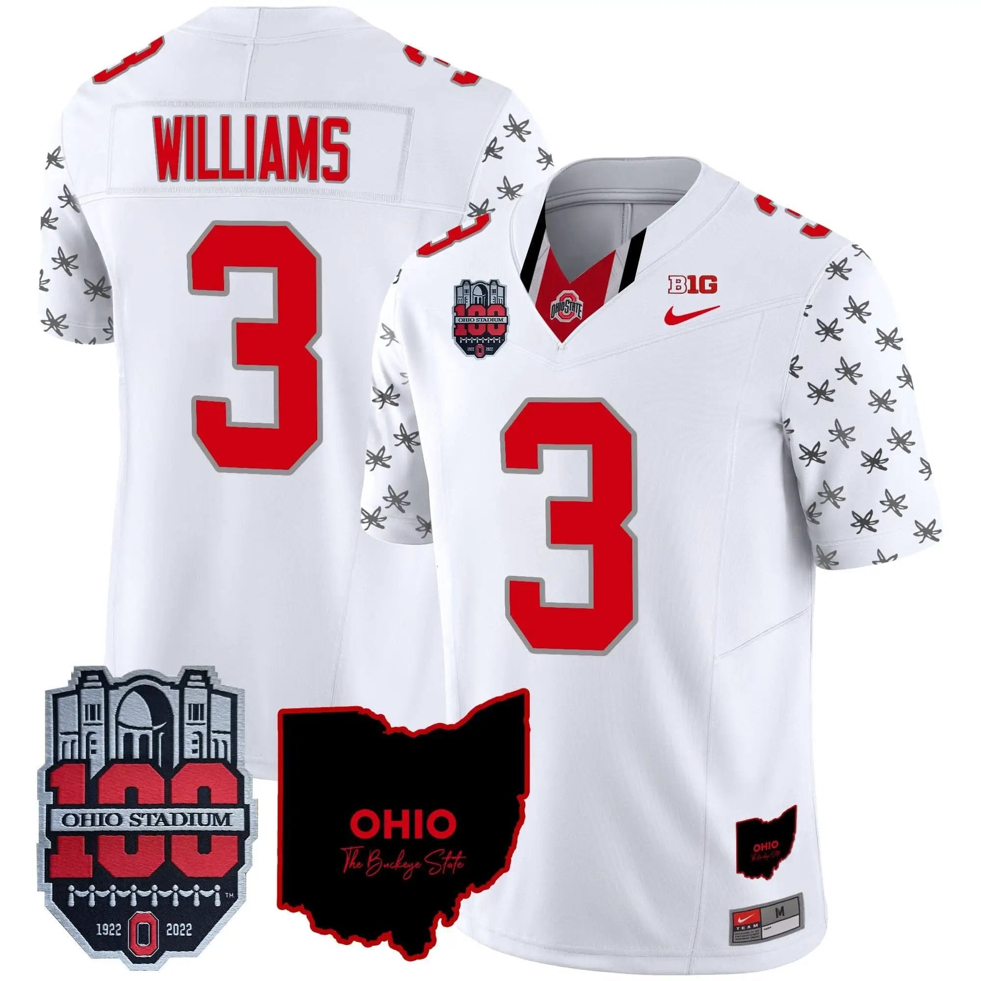 OSB 100th Anniversary Patch Vapor Limited Jersey by Ohio State Buckeyes