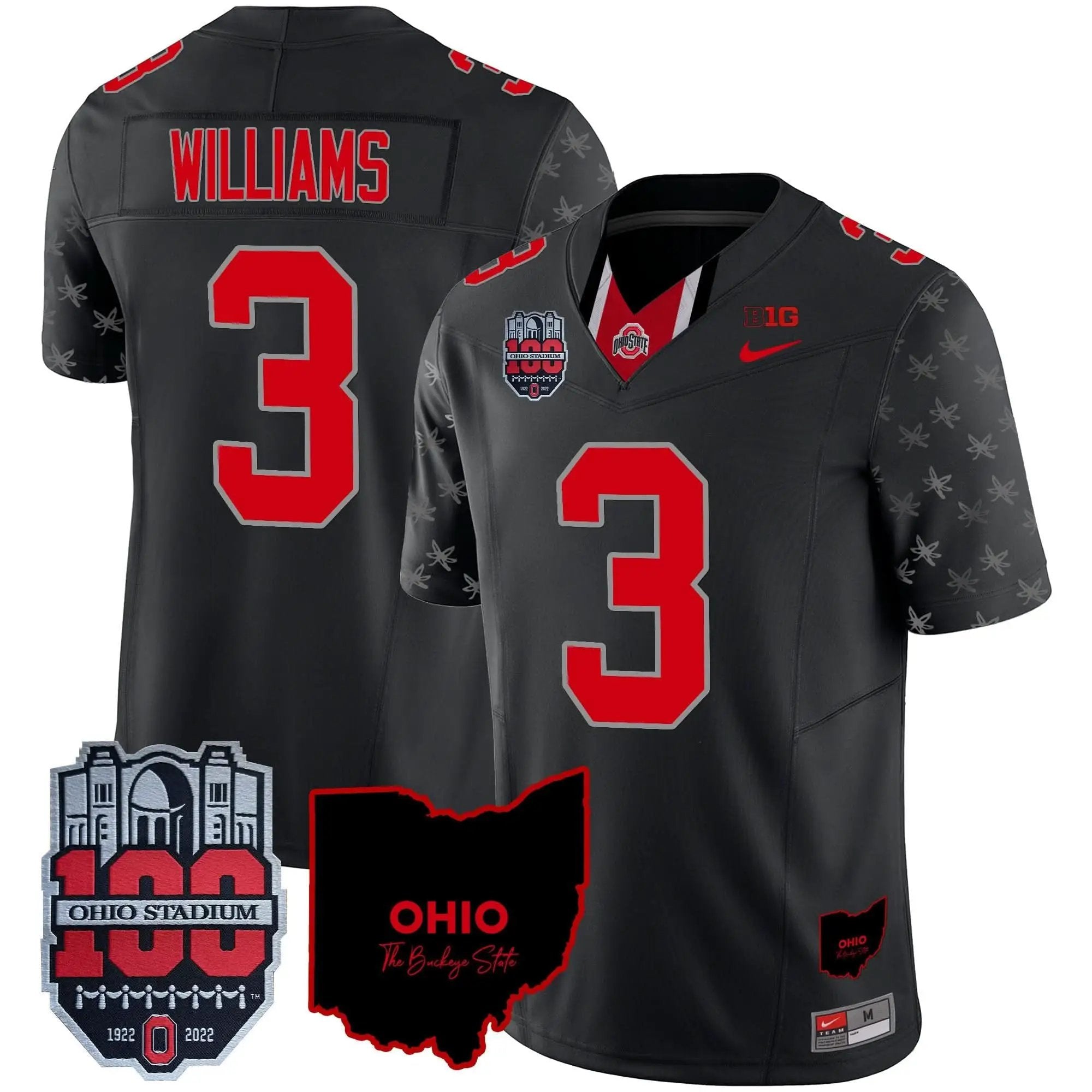 OSB 100th Anniversary Patch Vapor Limited Jersey by Ohio State Buckeyes
