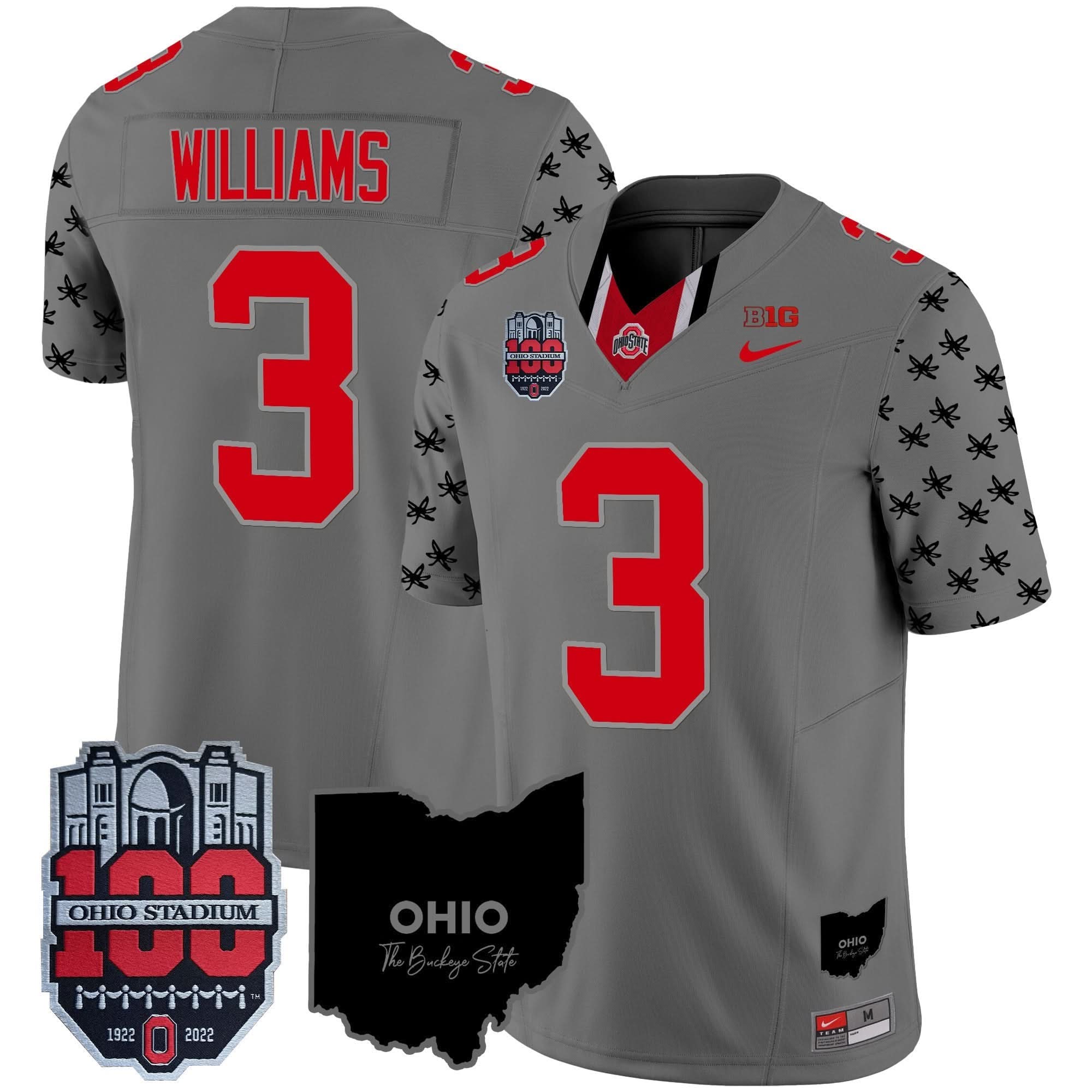 OSB 100th Anniversary Patch Vapor Limited Jersey by Ohio State Buckeyes