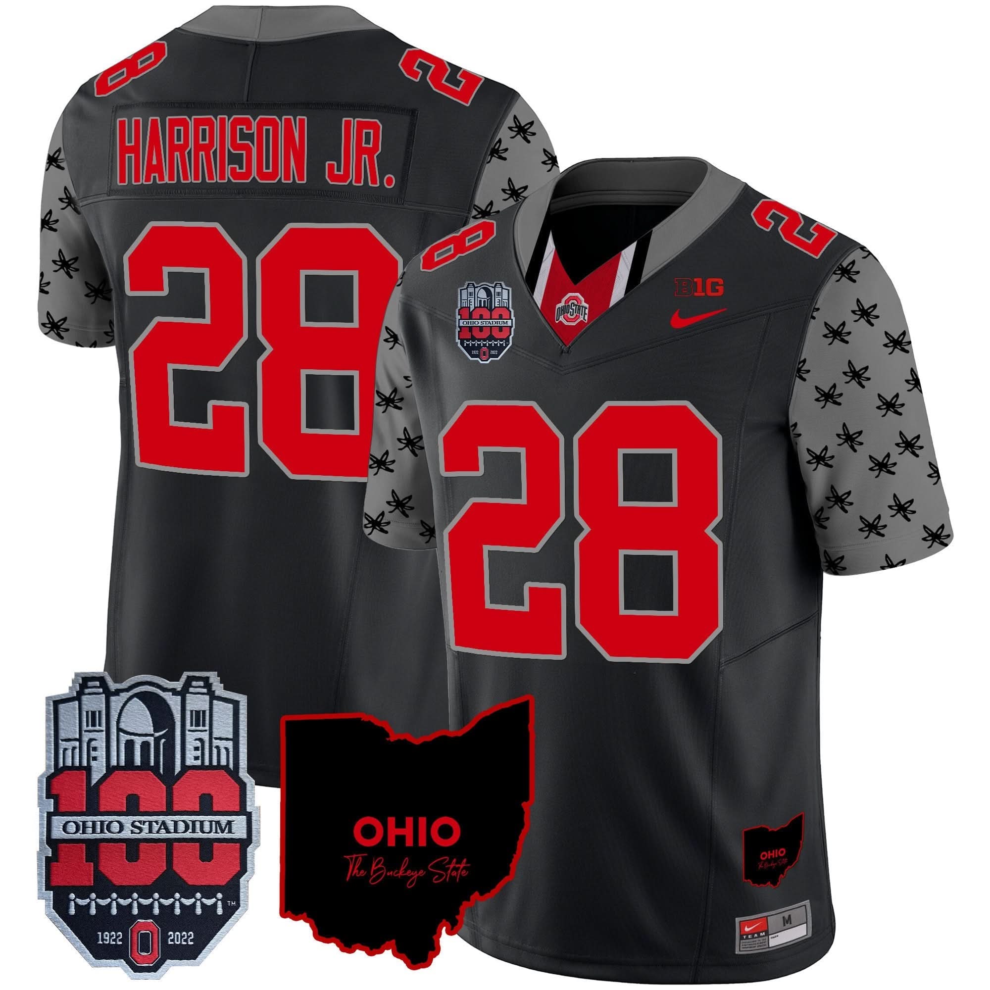 OSB 100th Anniversary Patch Vapor Limited Jersey by Ohio State Buckeyes