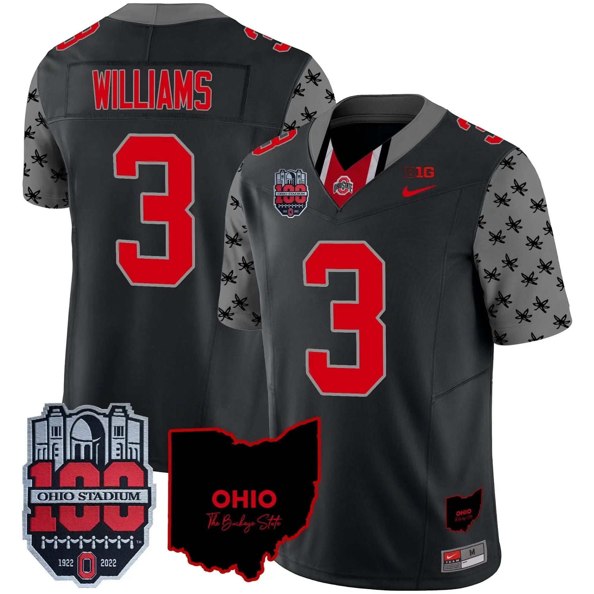 OSB 100th Anniversary Patch Vapor Limited Jersey by Ohio State Buckeyes
