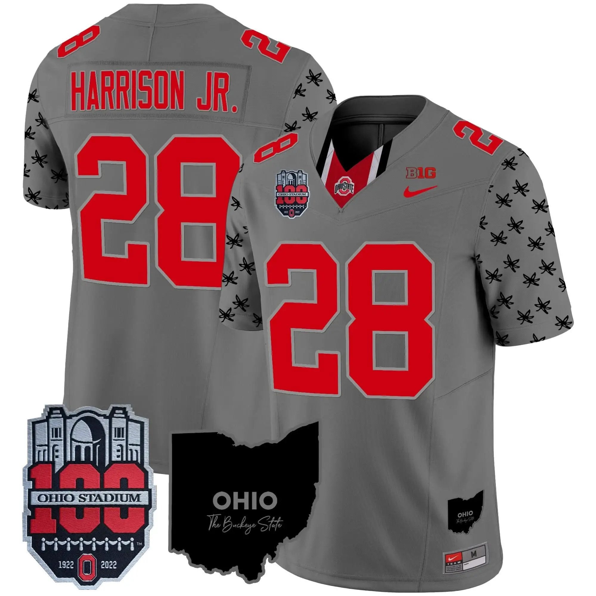 OSB 100th Anniversary Patch Vapor Limited Jersey by Ohio State Buckeyes