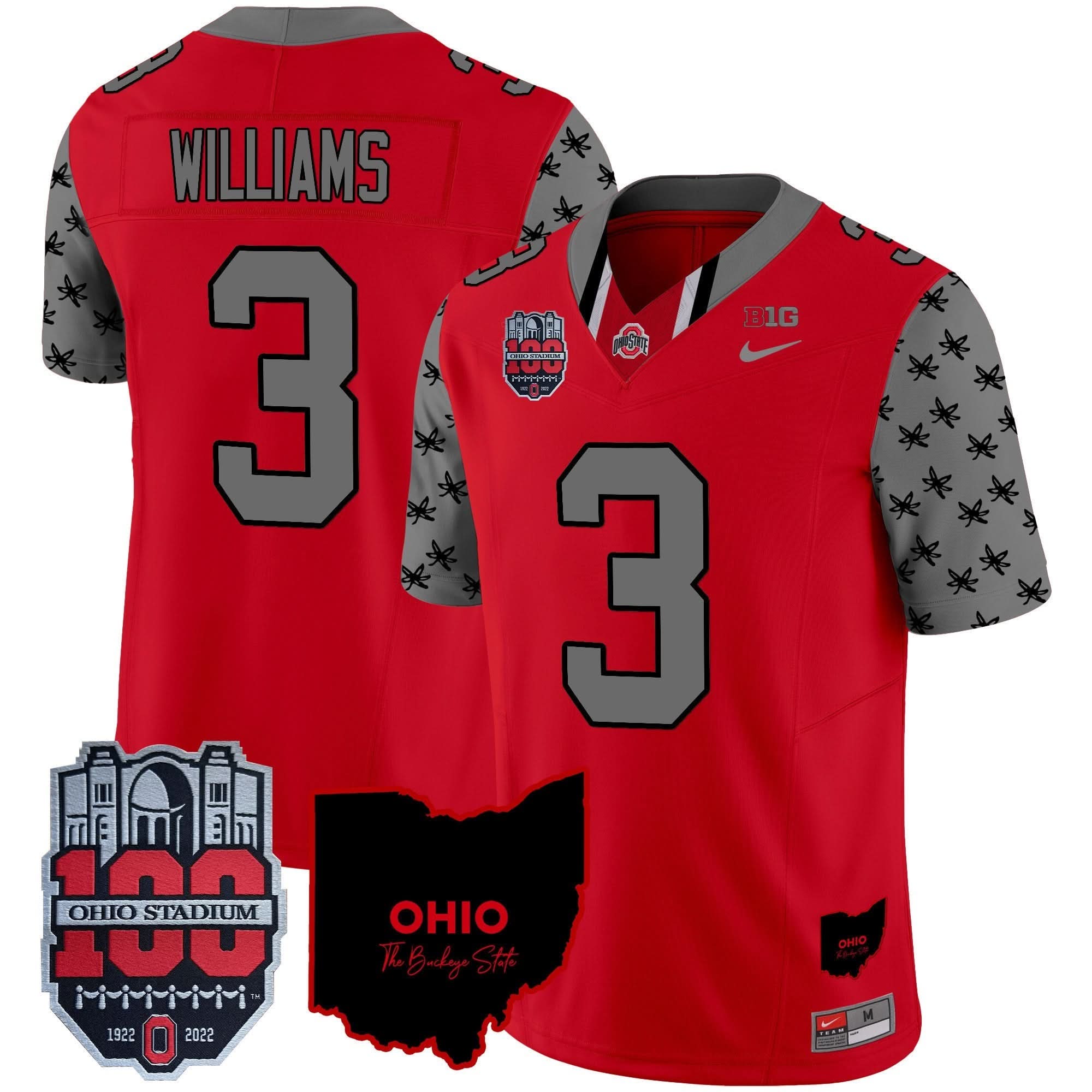 OSB 100th Anniversary Patch Vapor Limited Jersey by Ohio State Buckeyes