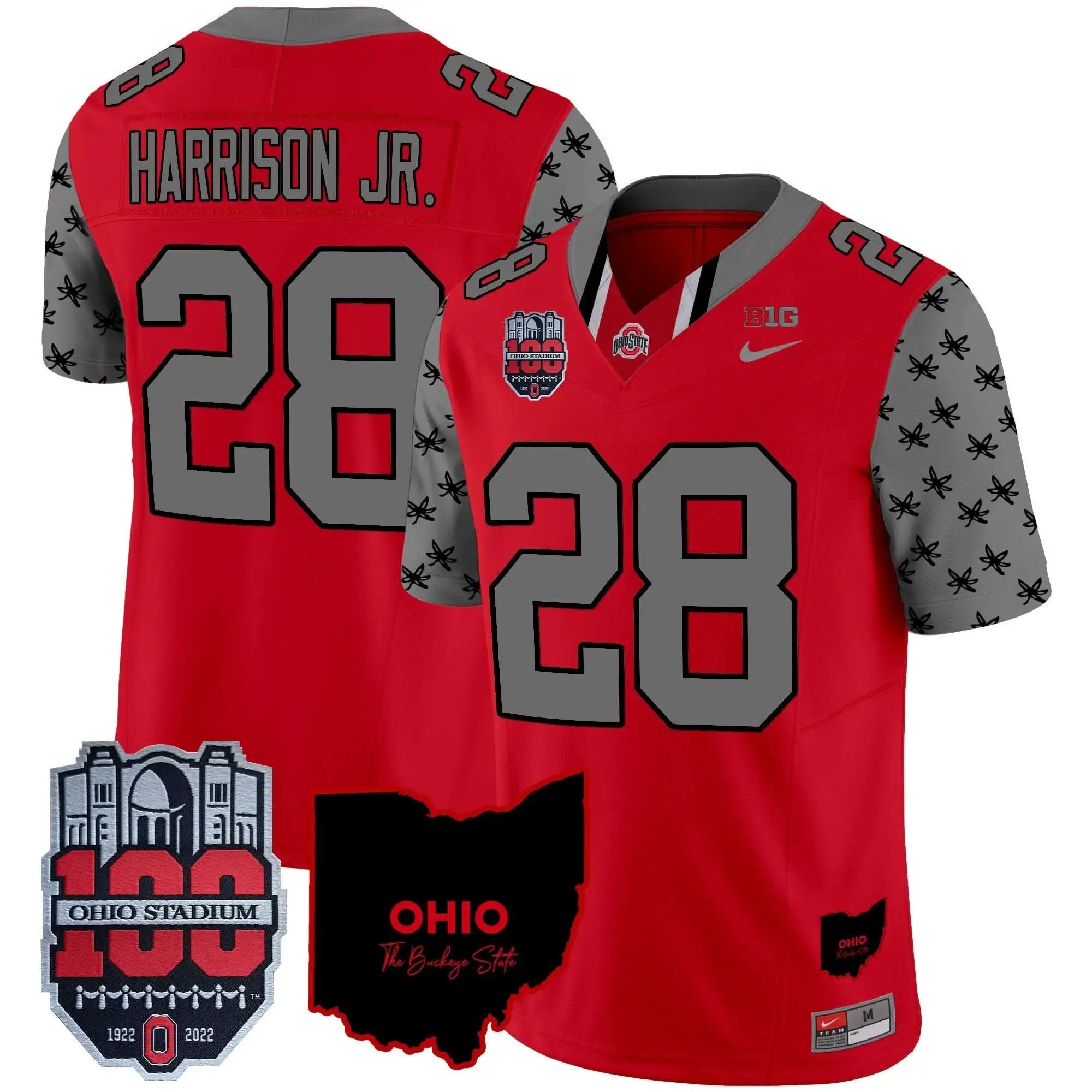 OSB 100th Anniversary Patch Vapor Limited Jersey by Ohio State Buckeyes