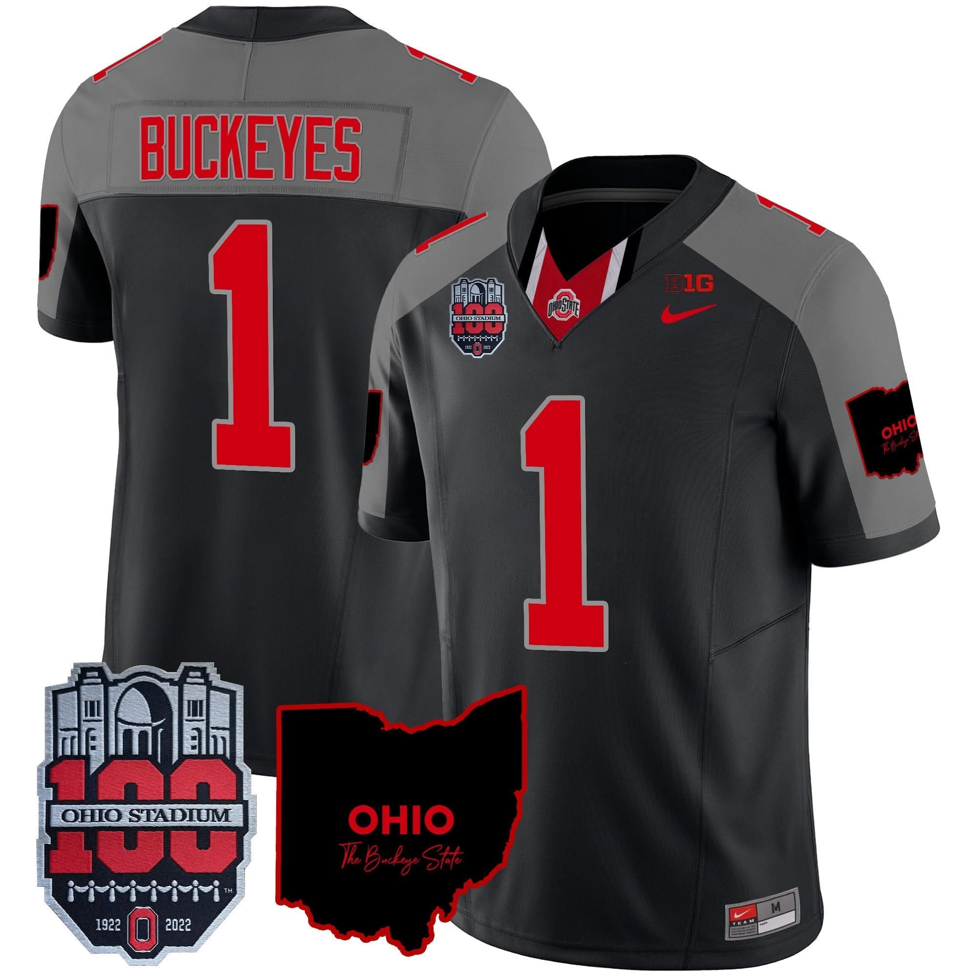 OSB 100th Anniversary Patch Vapor Limited Jersey by Ohio State Buckeyes
