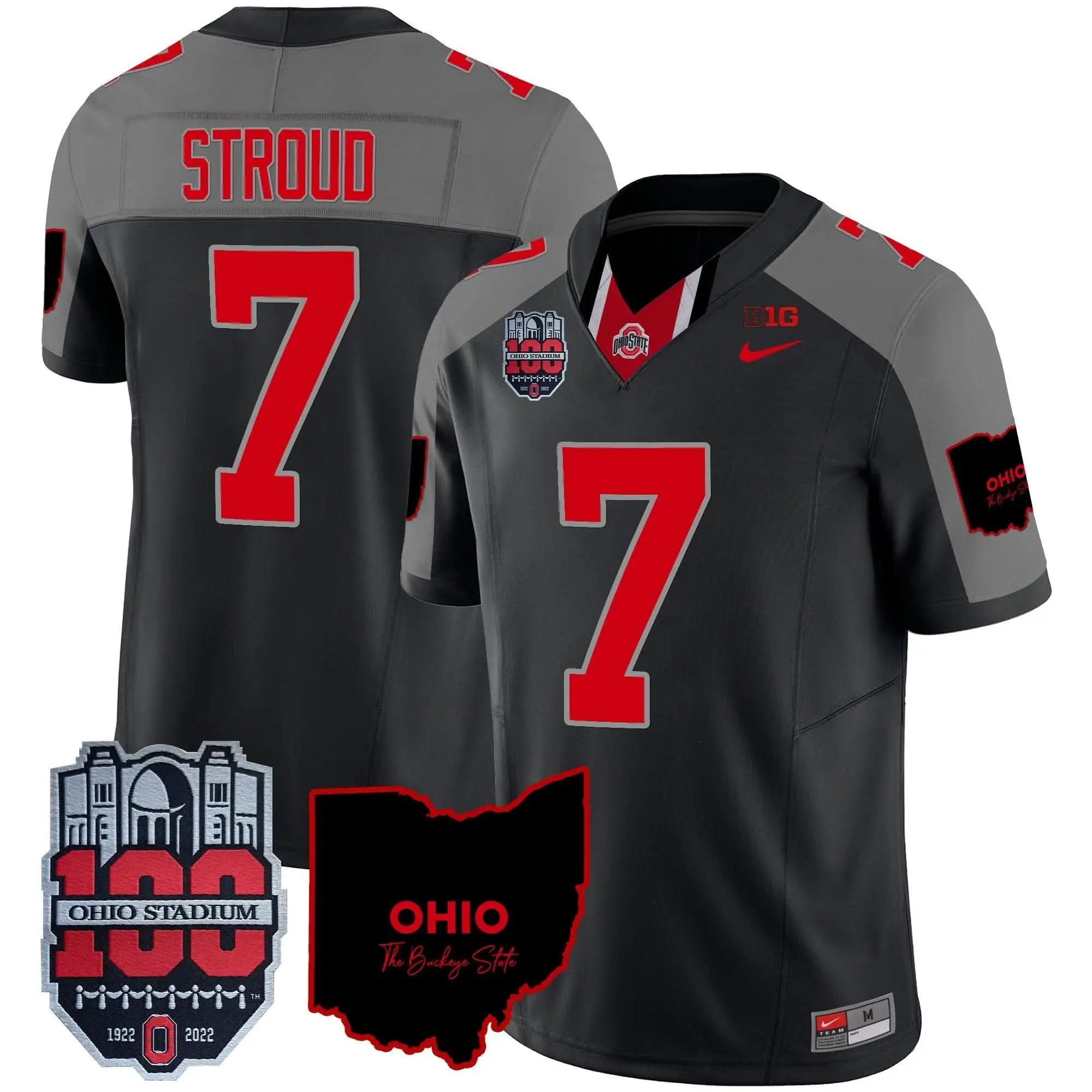 OSB 100th Anniversary Patch Vapor Limited Jersey by Ohio State Buckeyes