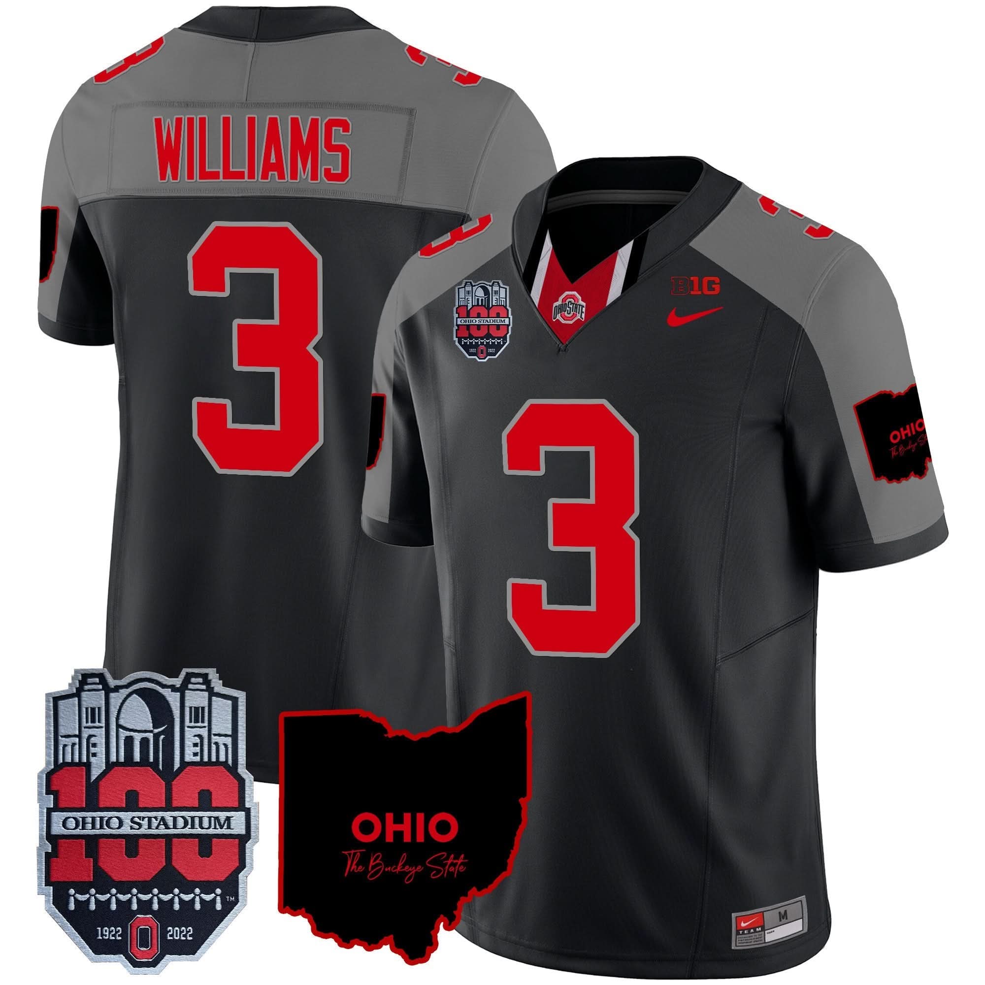 OSB 100th Anniversary Patch Vapor Limited Jersey by Ohio State Buckeyes