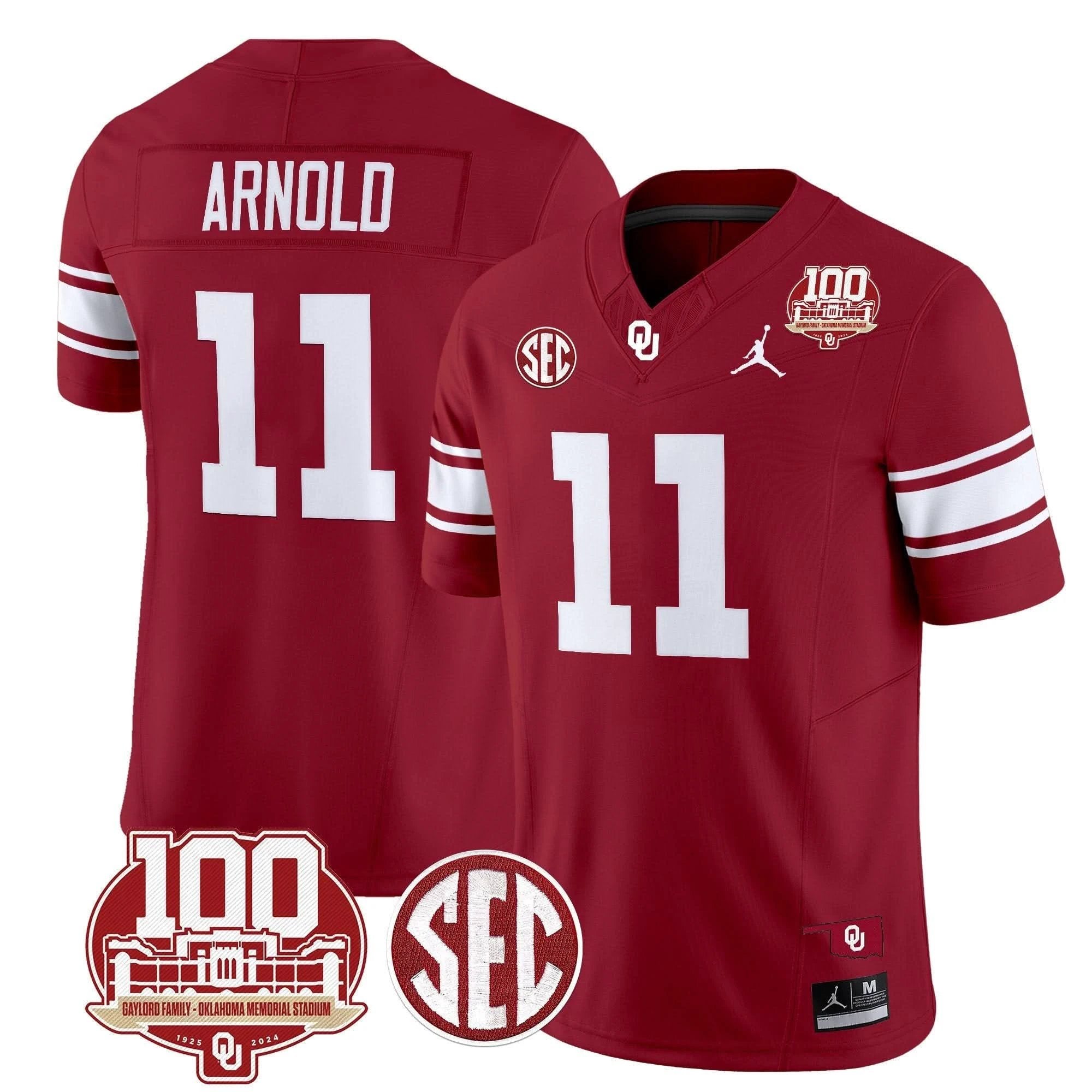 Oklahoma Sooners 100th Anniversary Patch Vapor Limited Jersey - All Stitched by Oklahoma Sooners