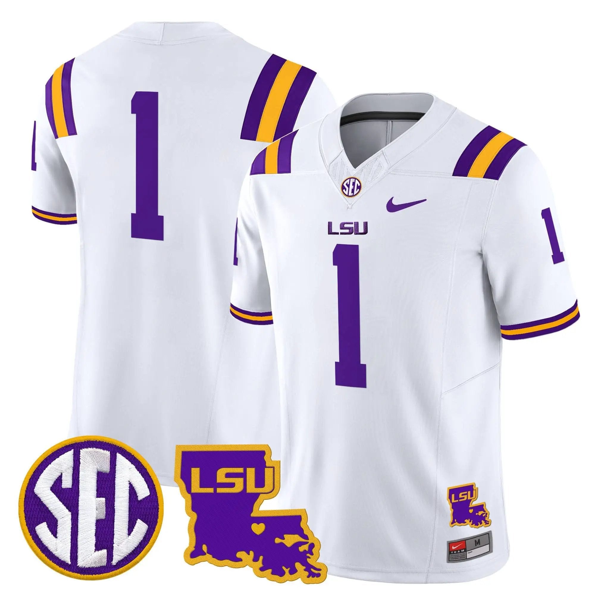 LSU 2025 Louisiana Patch Vapor Limited Jersey by LSU Tigers
