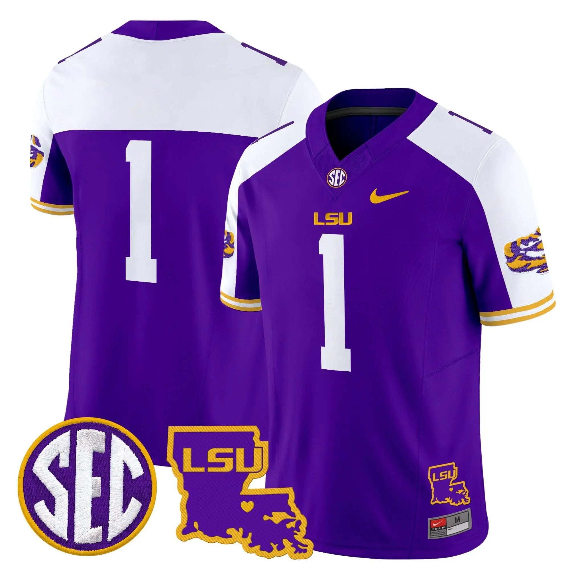 LSU 2025 Louisiana Patch Vapor Limited Jersey by LSU Tigers
