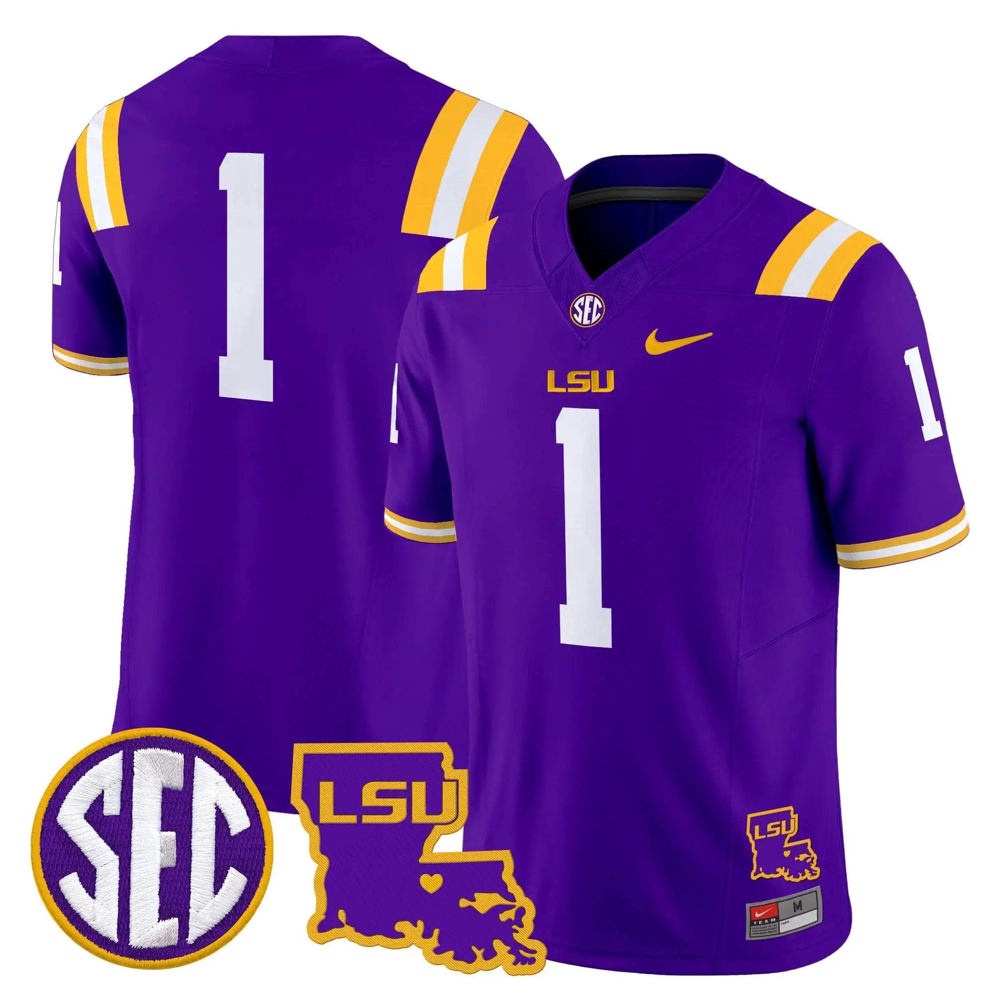 LSU 2025 Louisiana Patch Vapor Limited Jersey by LSU Tigers