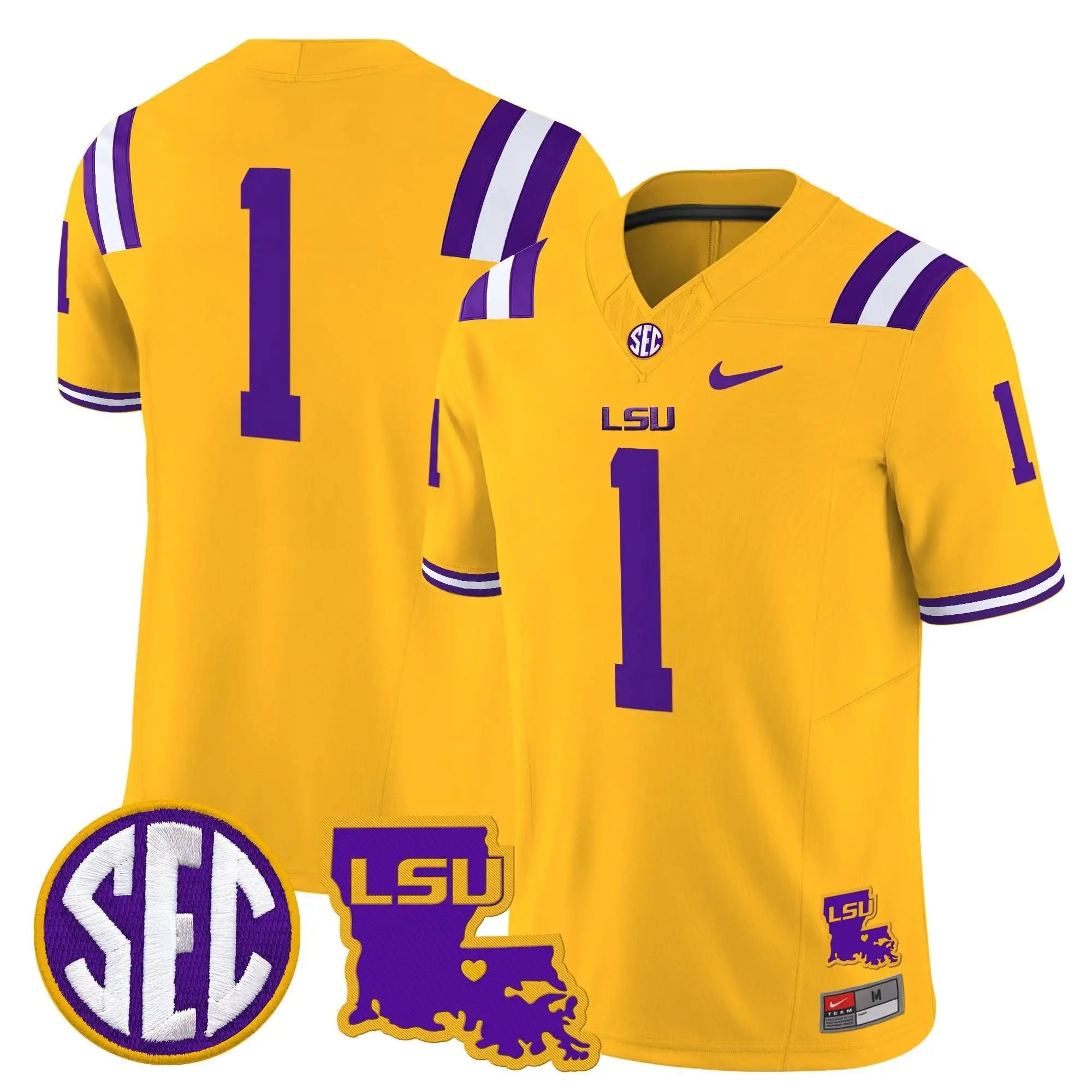LSU 2025 Louisiana Patch Vapor Limited Jersey by LSU Tigers