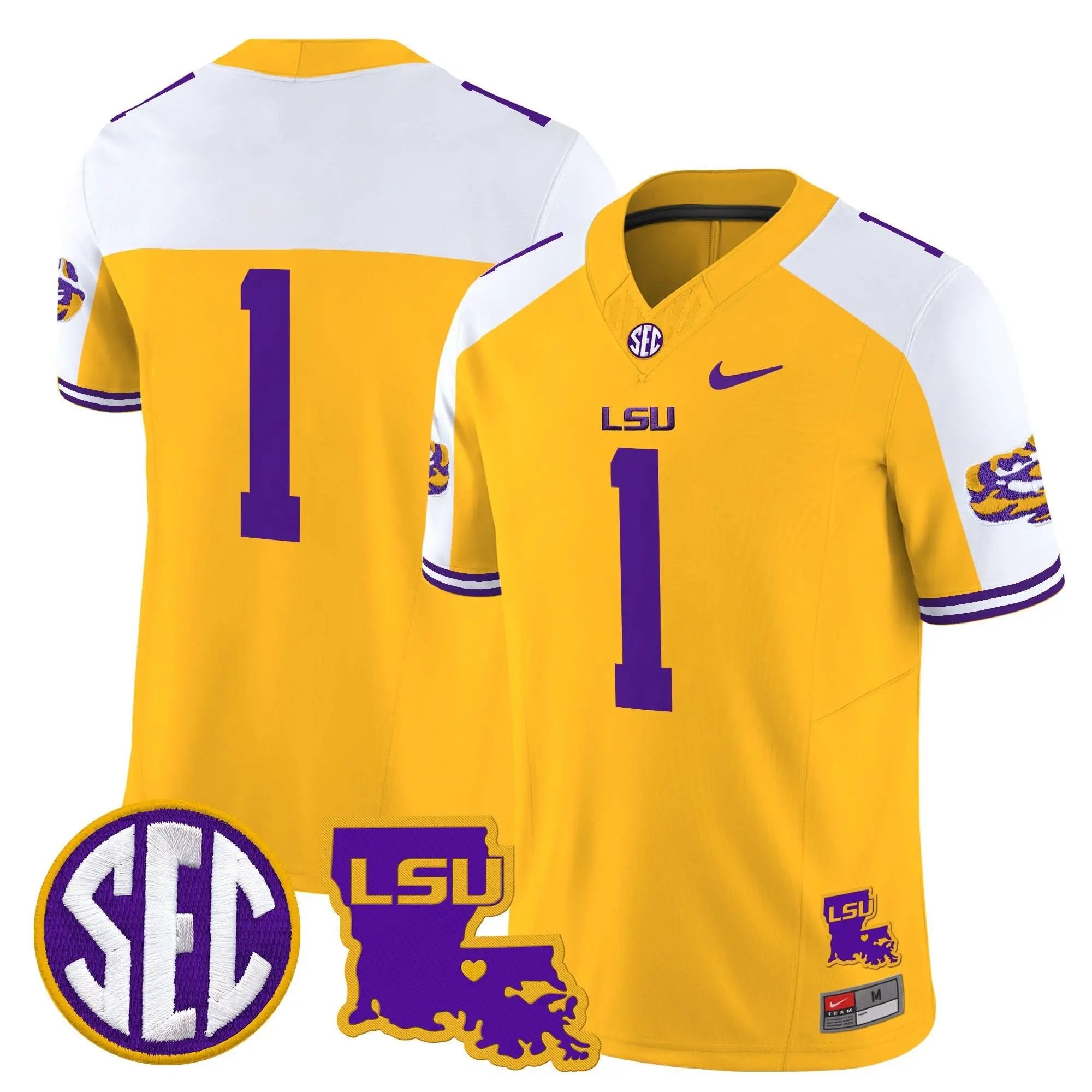 LSU 2025 Louisiana Patch Vapor Limited Jersey by LSU Tigers
