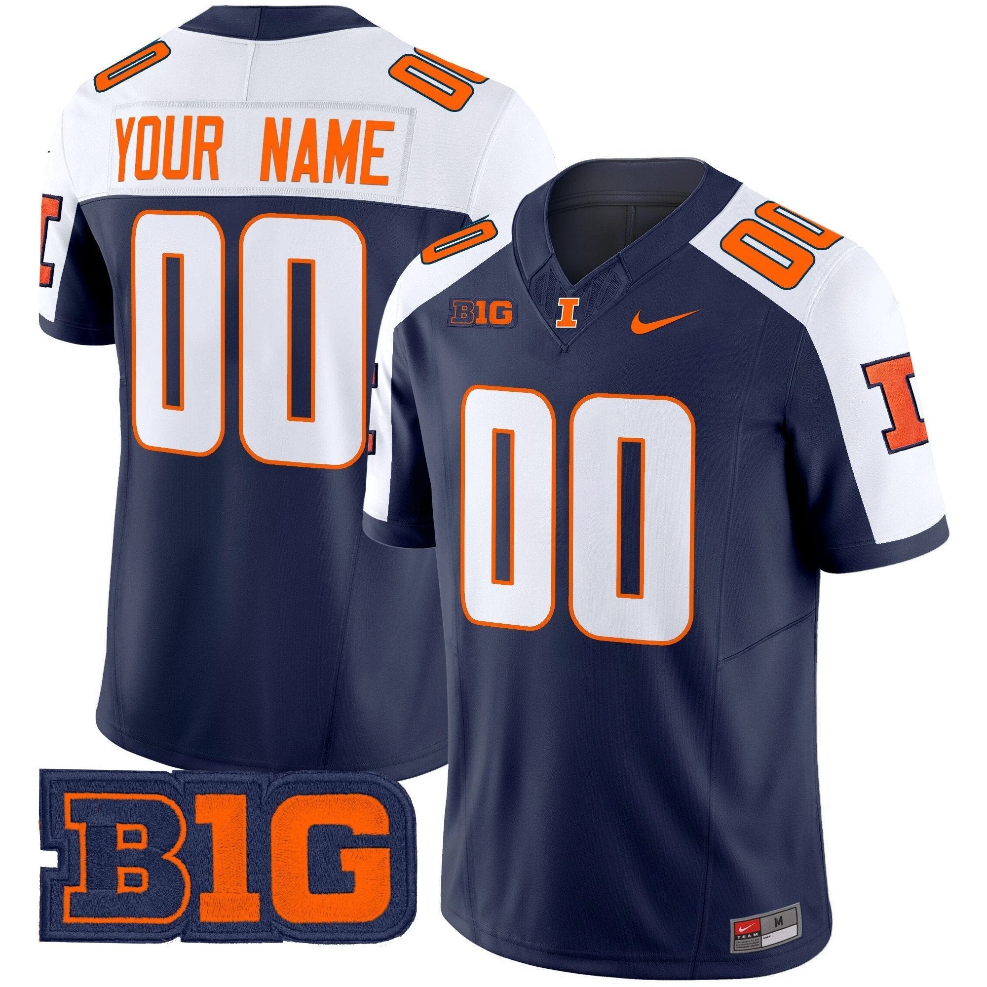 Illinois Fighting Illini 2025 Vapor Limited Custom Jersey - All Stitched by bustlight