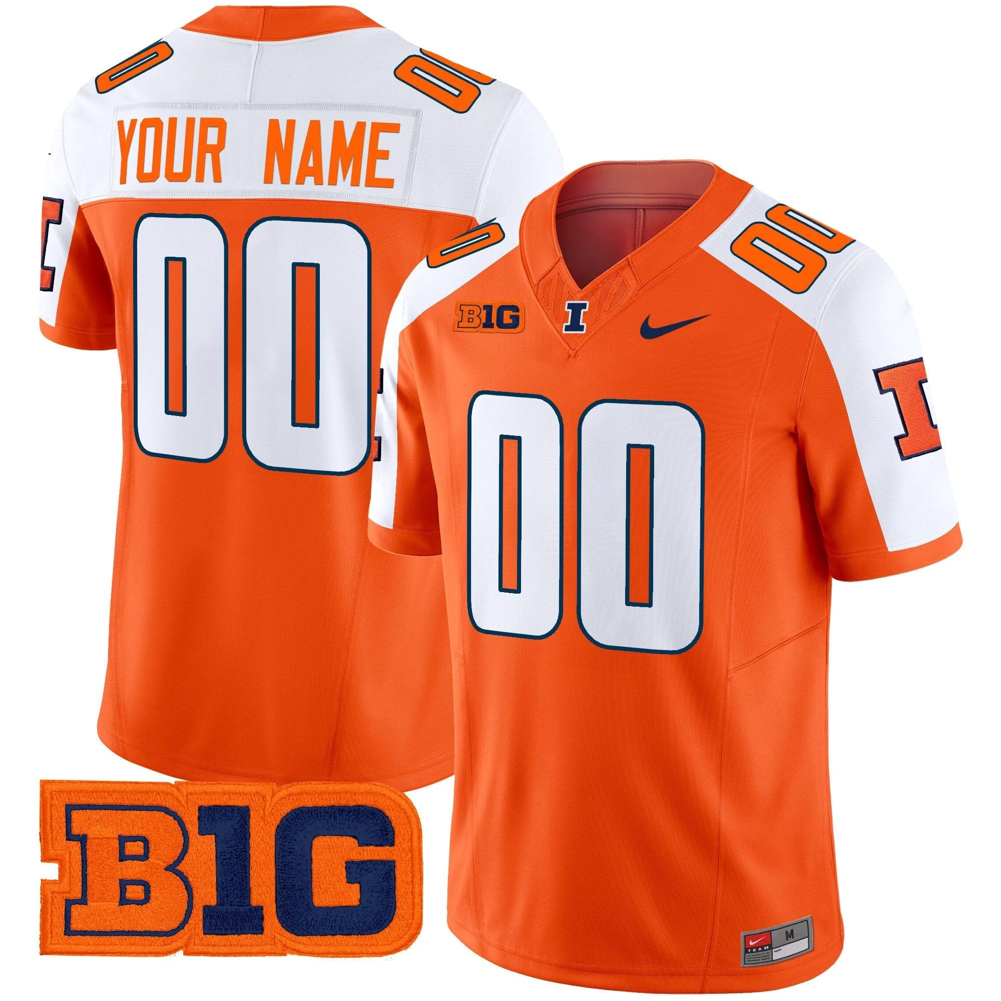 Illinois Fighting Illini 2025 Vapor Limited Custom Jersey - All Stitched by bustlight