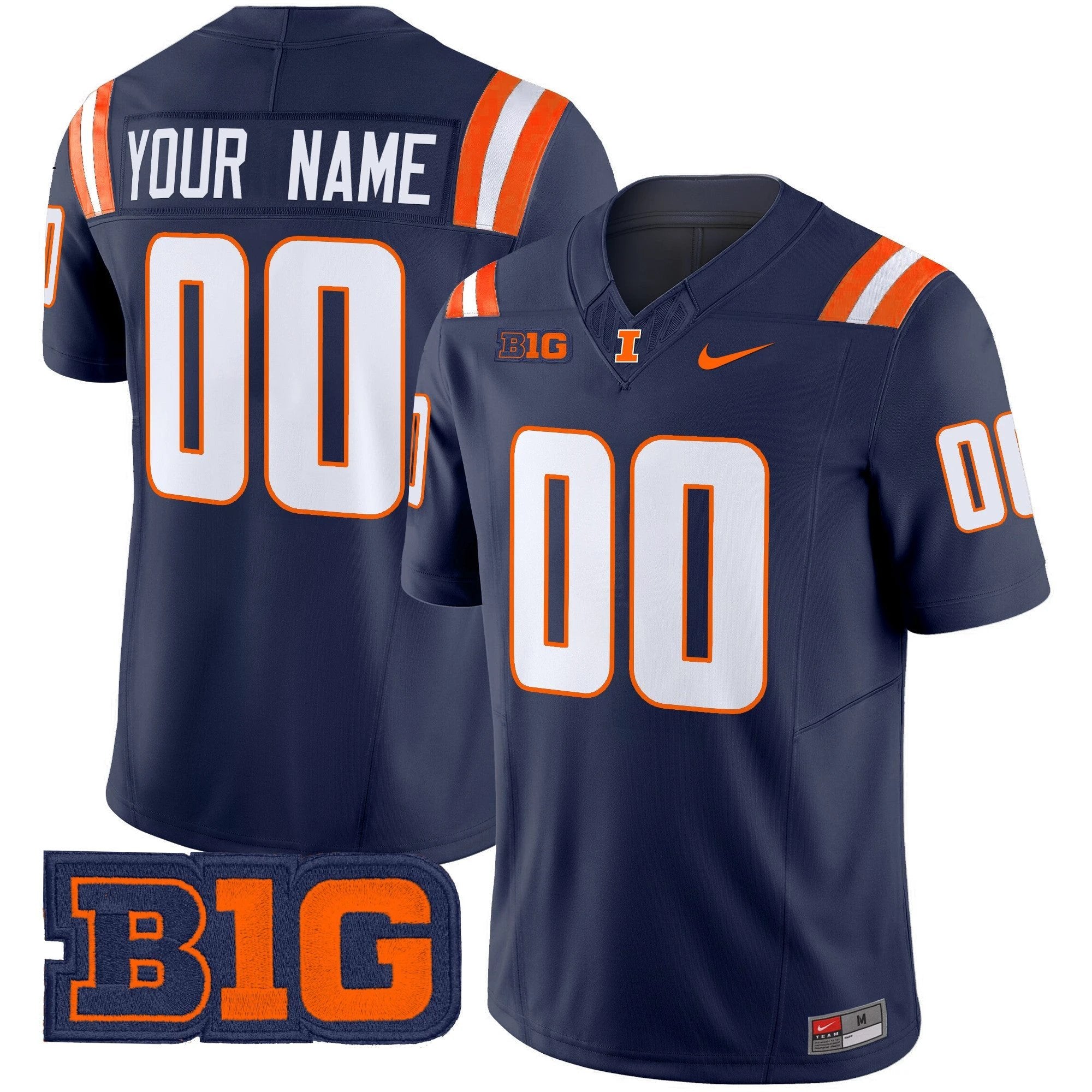 Illinois Fighting Illini 2025 Vapor Limited Custom Jersey - All Stitched by bustlight