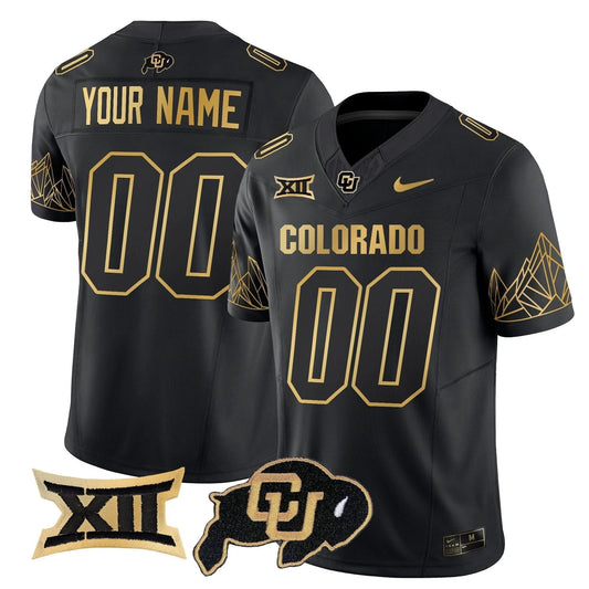 Custom Colorado Buffaloes Jersey Big 12 XII Patch Gold Vapor Limited - All Stitched by Colorado Buffaloes