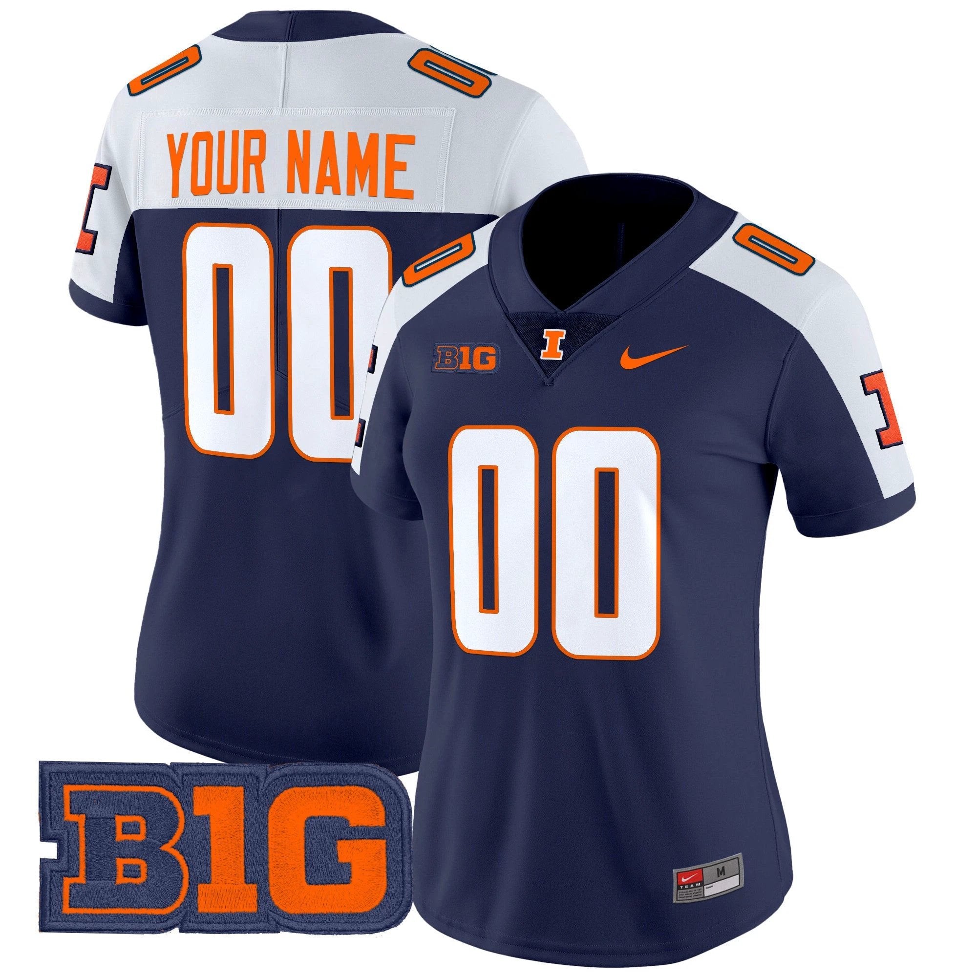 Illinois Fighting Illini 2025 Vapor Limited Custom Jersey - All Stitched by bustlight