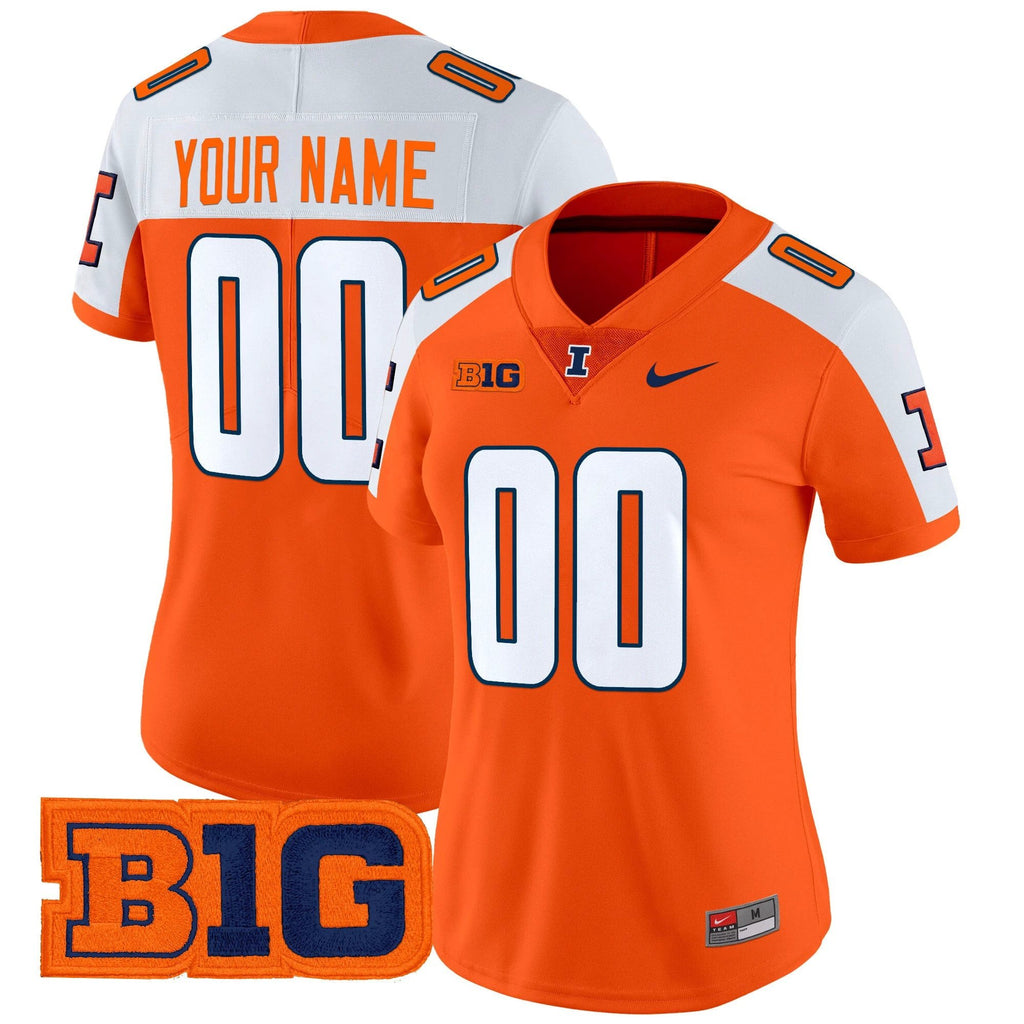Illinois Fighting Illini 2025 Vapor Limited Custom Jersey - All Stitched by bustlight
