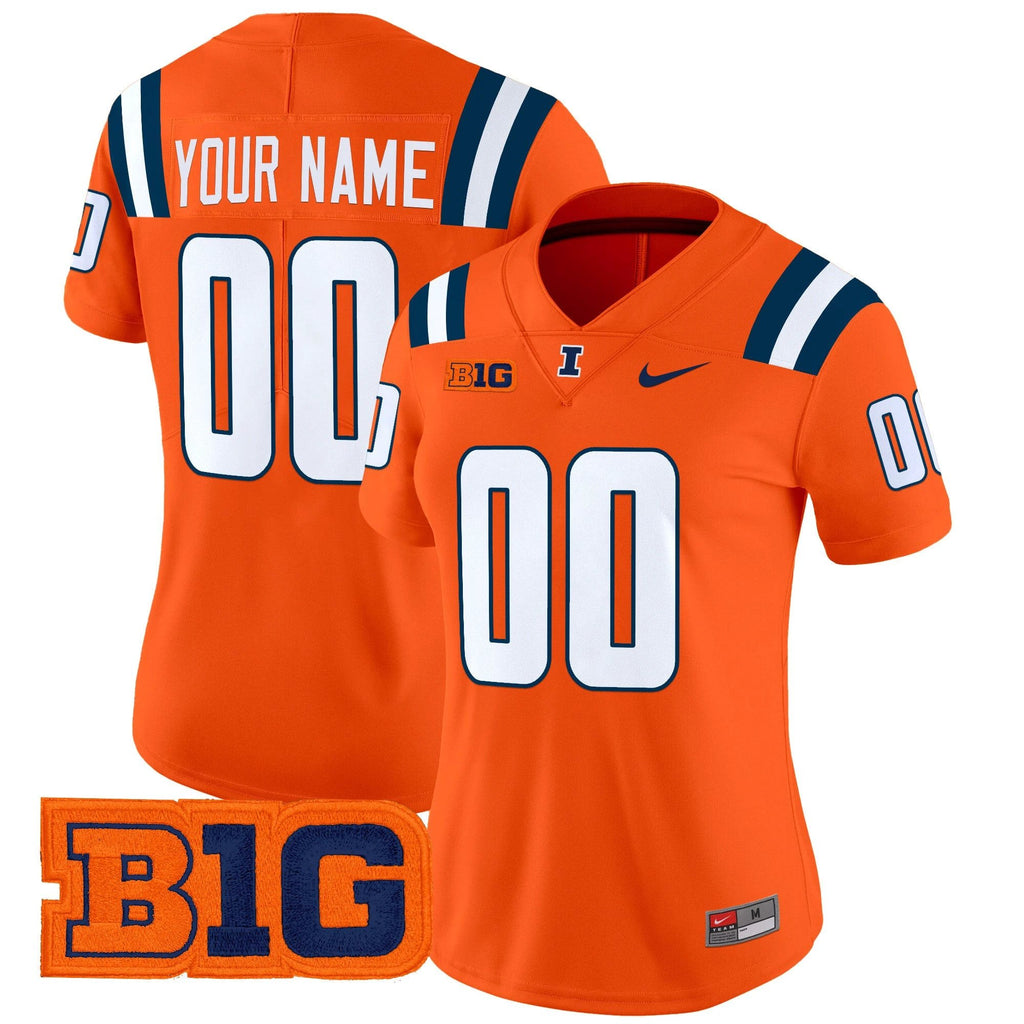 Illinois Fighting Illini 2025 Vapor Limited Custom Jersey - All Stitched by bustlight