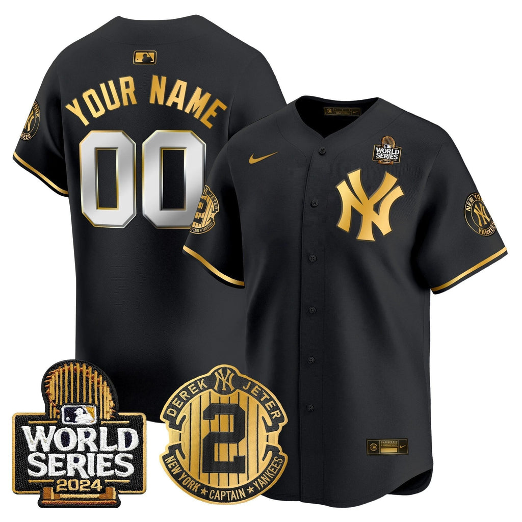 Yankees Derek Jeter Patch 2024 World Series Vapor Premier Limited Custom Jersey - All Stitched by New York Yankees