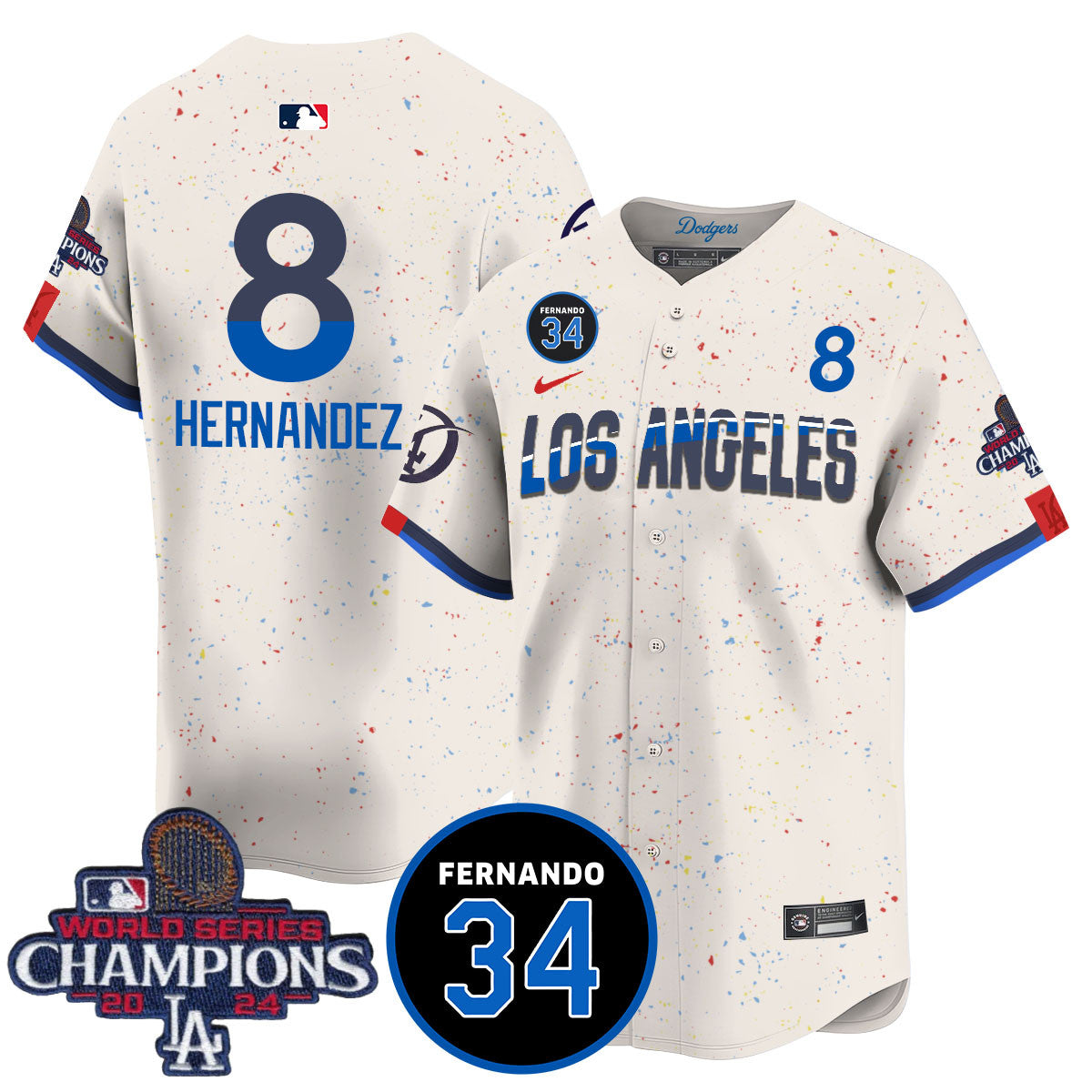 LA Dodgers - World Series Champions 2024/Fernando Valenzuela Memorial Jersey - All Stitched N1 by Los Angeles Dodgers