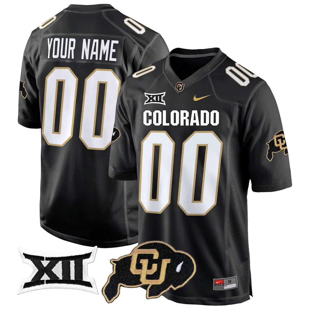 Custom Colorado Buffaloes Jersey Big 12 XII Patch Game V2 - All Stitched Colors by Colorado Buffaloes