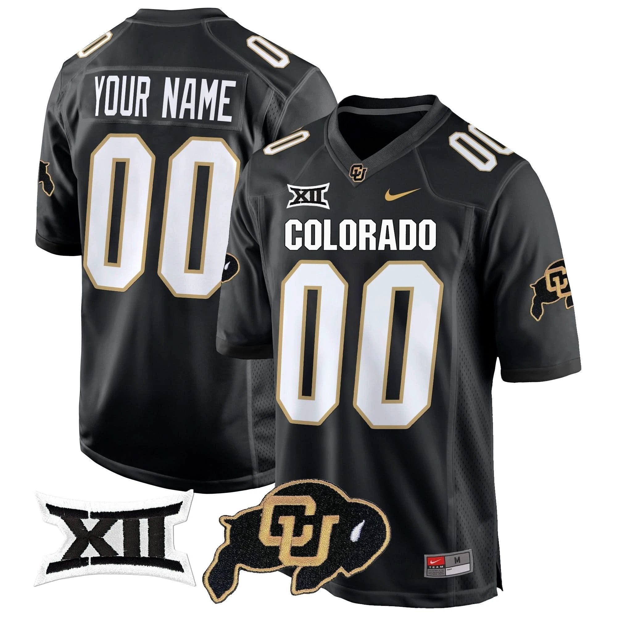 Custom Colorado Buffaloes Jersey Big 12 XII Patch Game V2 - All Stitched Colors by Colorado Buffaloes