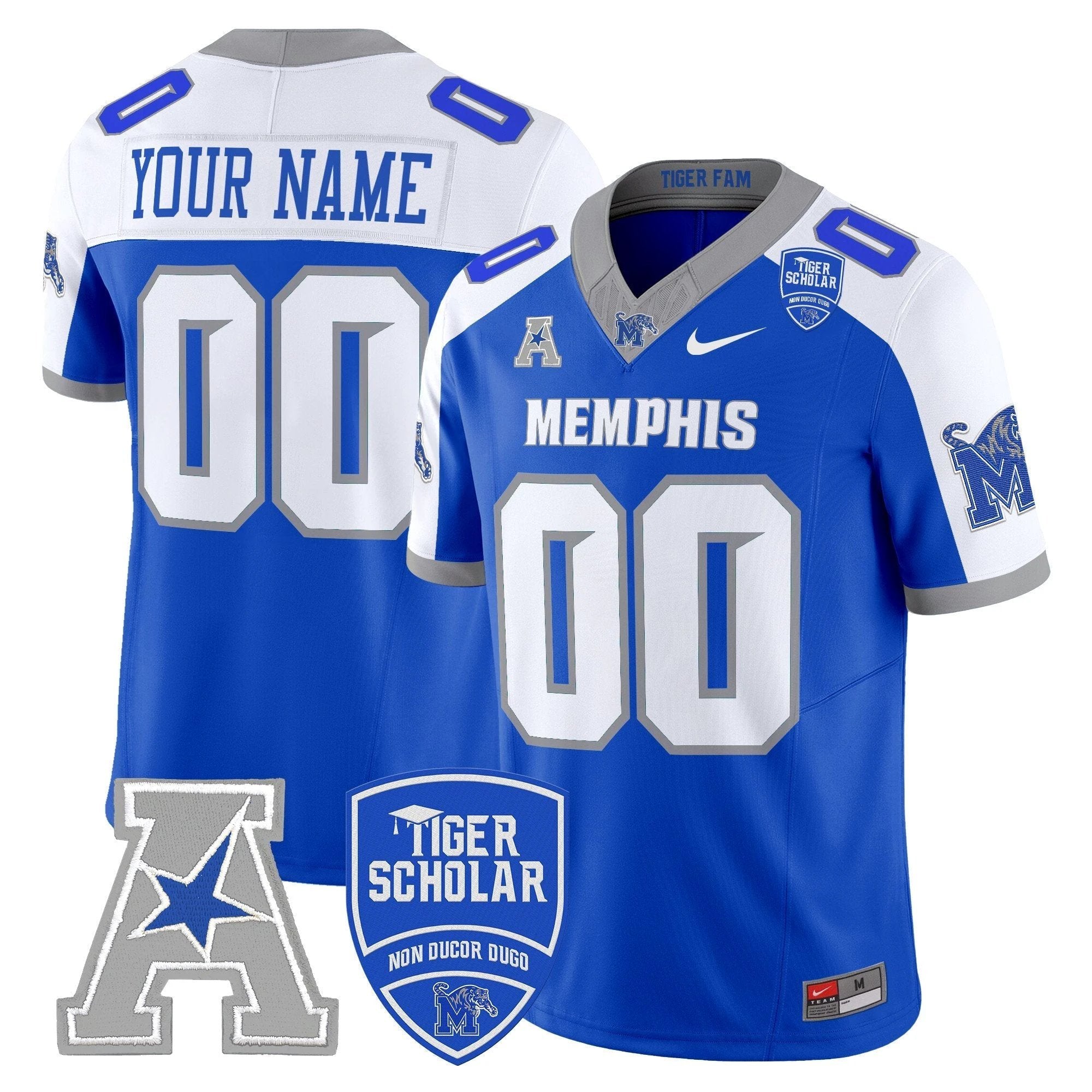 Memphis Tigers 2025 Vapor Limited Custom Jersey - All Stitched by Memphis Tigers