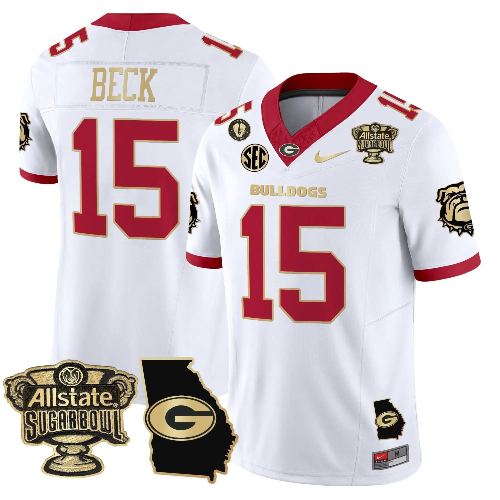 GB 2025 Sugar Bowl & Georgia Map Patch Vapor Limited Jersey by Georgia Bulldogs
