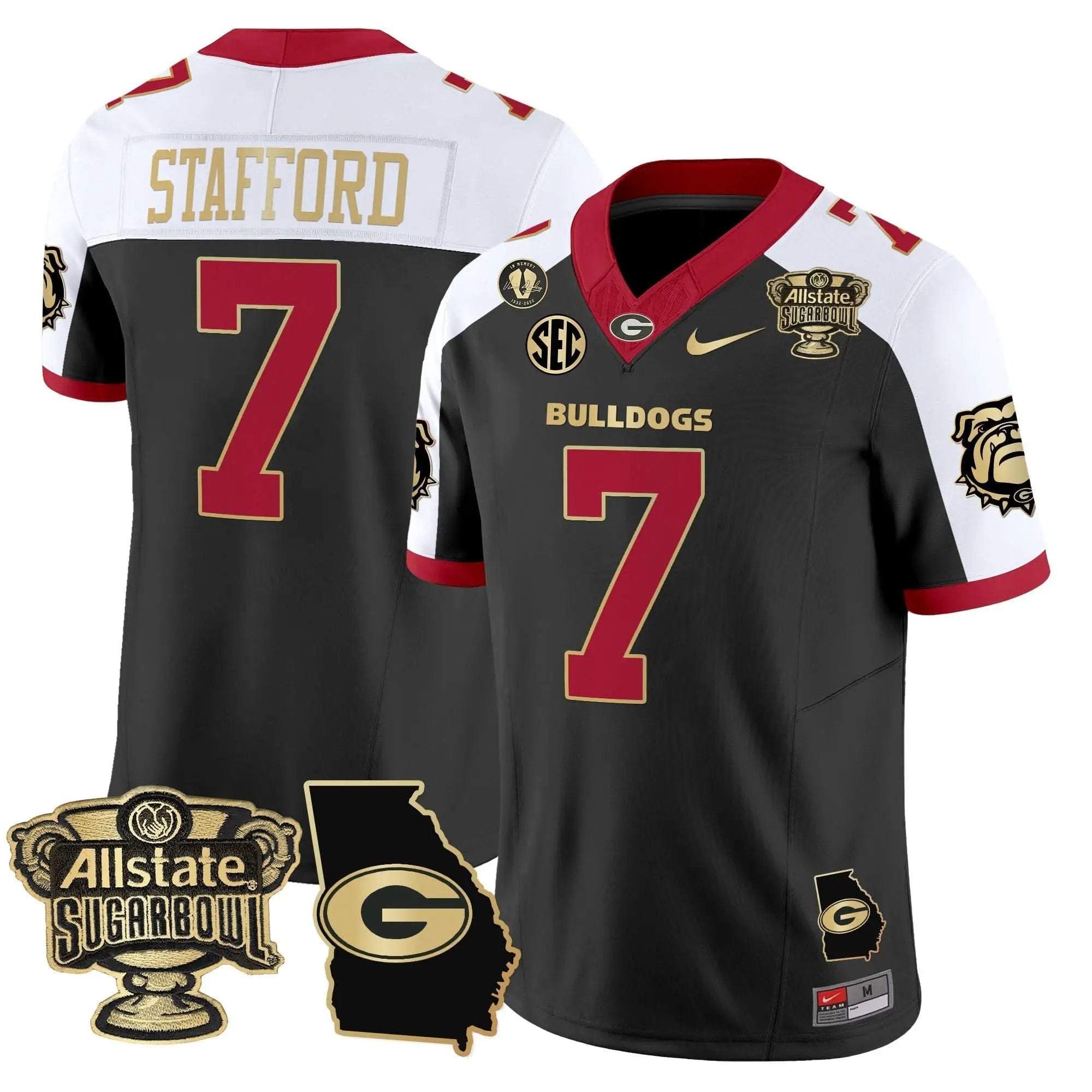 GB 2025 Sugar Bowl & Georgia Map Patch Vapor Limited Jersey by Georgia Bulldogs