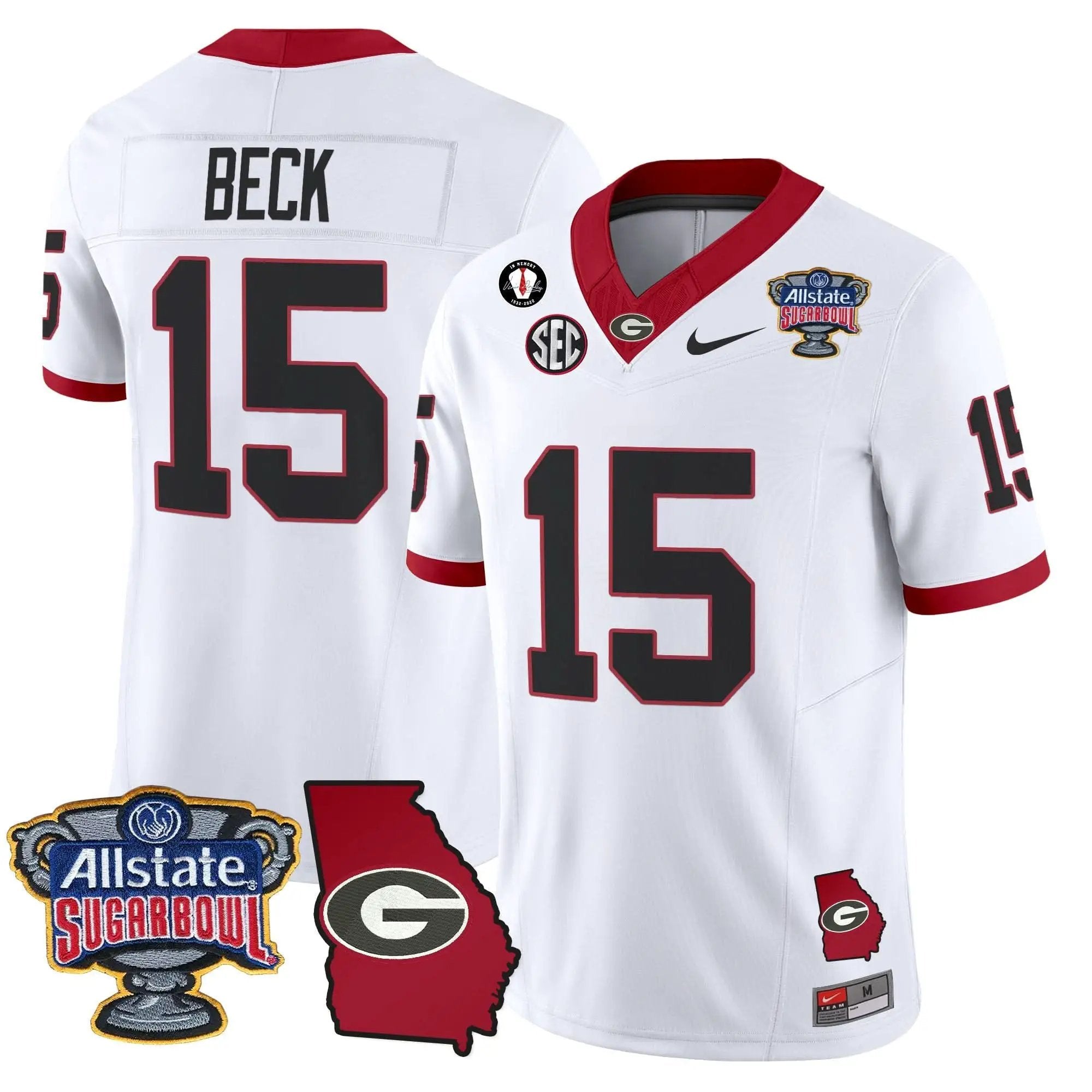 GB 2025 Sugar Bowl & Georgia Map Patch Vapor Limited Jersey by Georgia Bulldogs