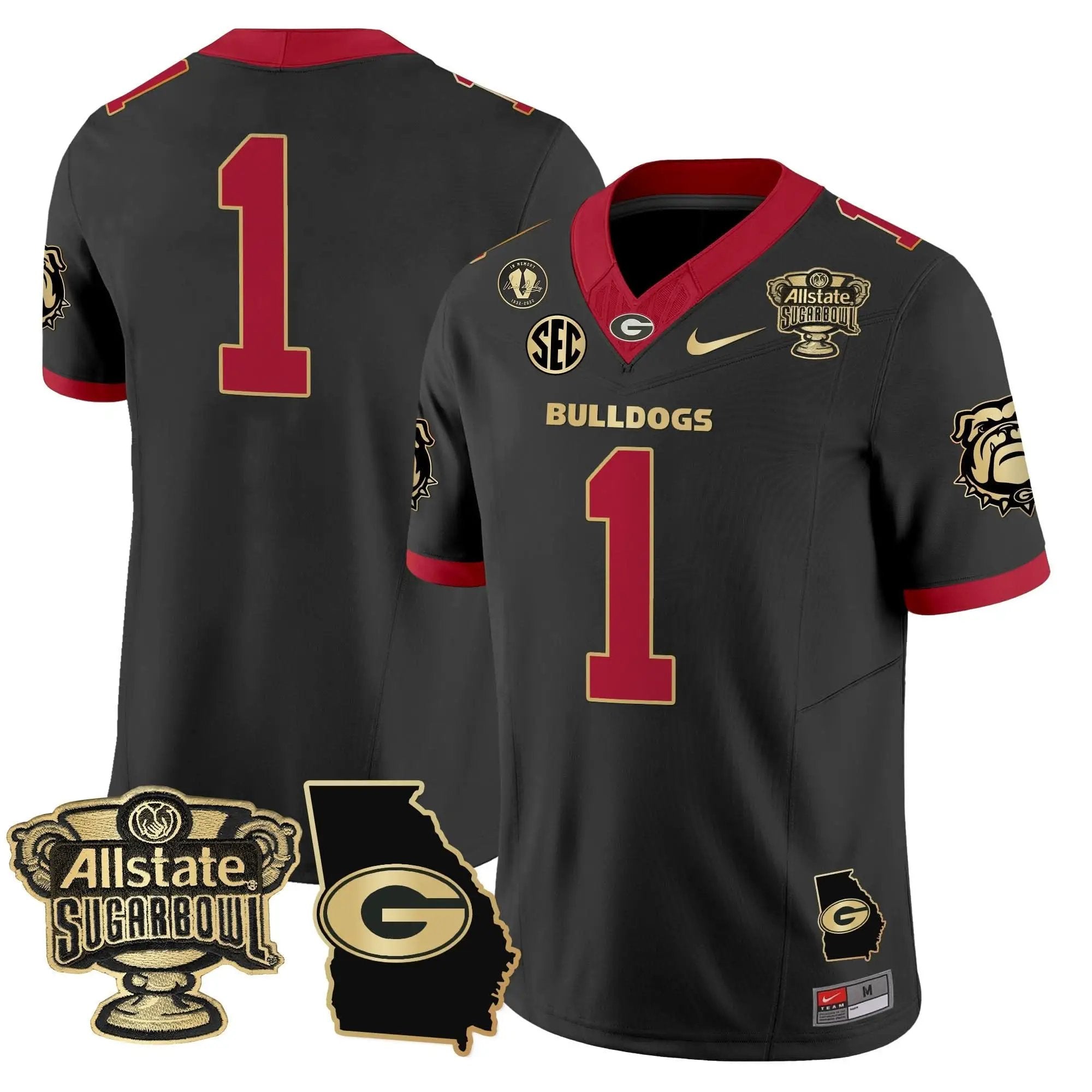GB 2025 Sugar Bowl & Georgia Map Patch Vapor Limited Jersey by Georgia Bulldogs