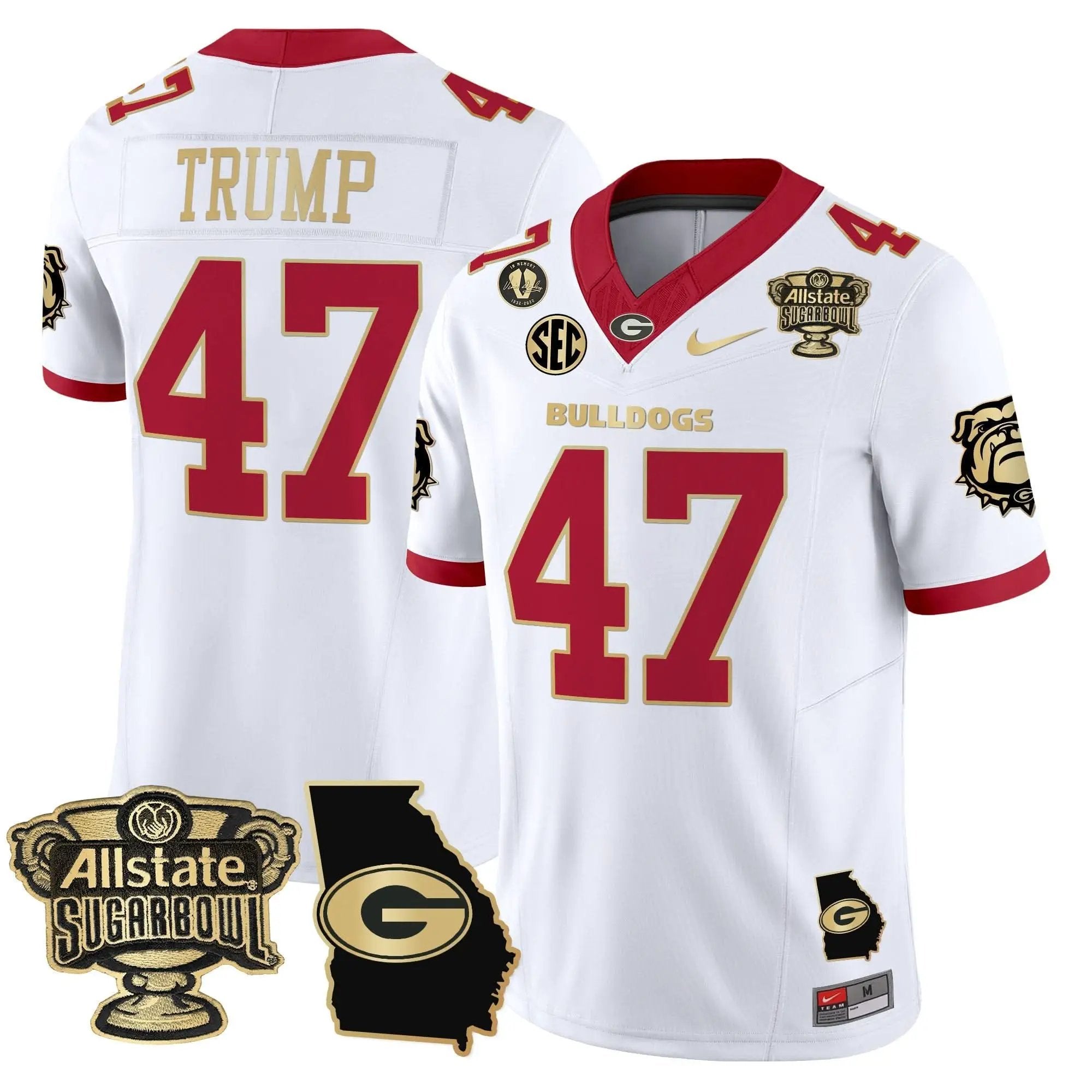 GB 2025 Sugar Bowl & Georgia Map Patch Vapor Limited Jersey by Georgia Bulldogs