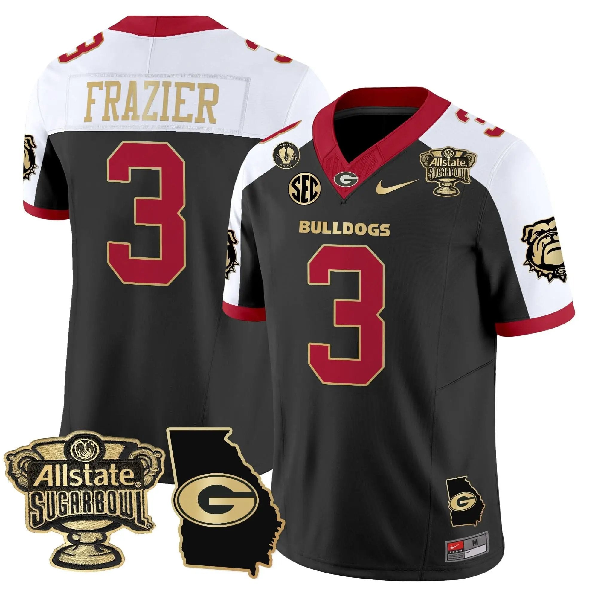 GB 2025 Sugar Bowl & Georgia Map Patch Vapor Limited Jersey by Georgia Bulldogs