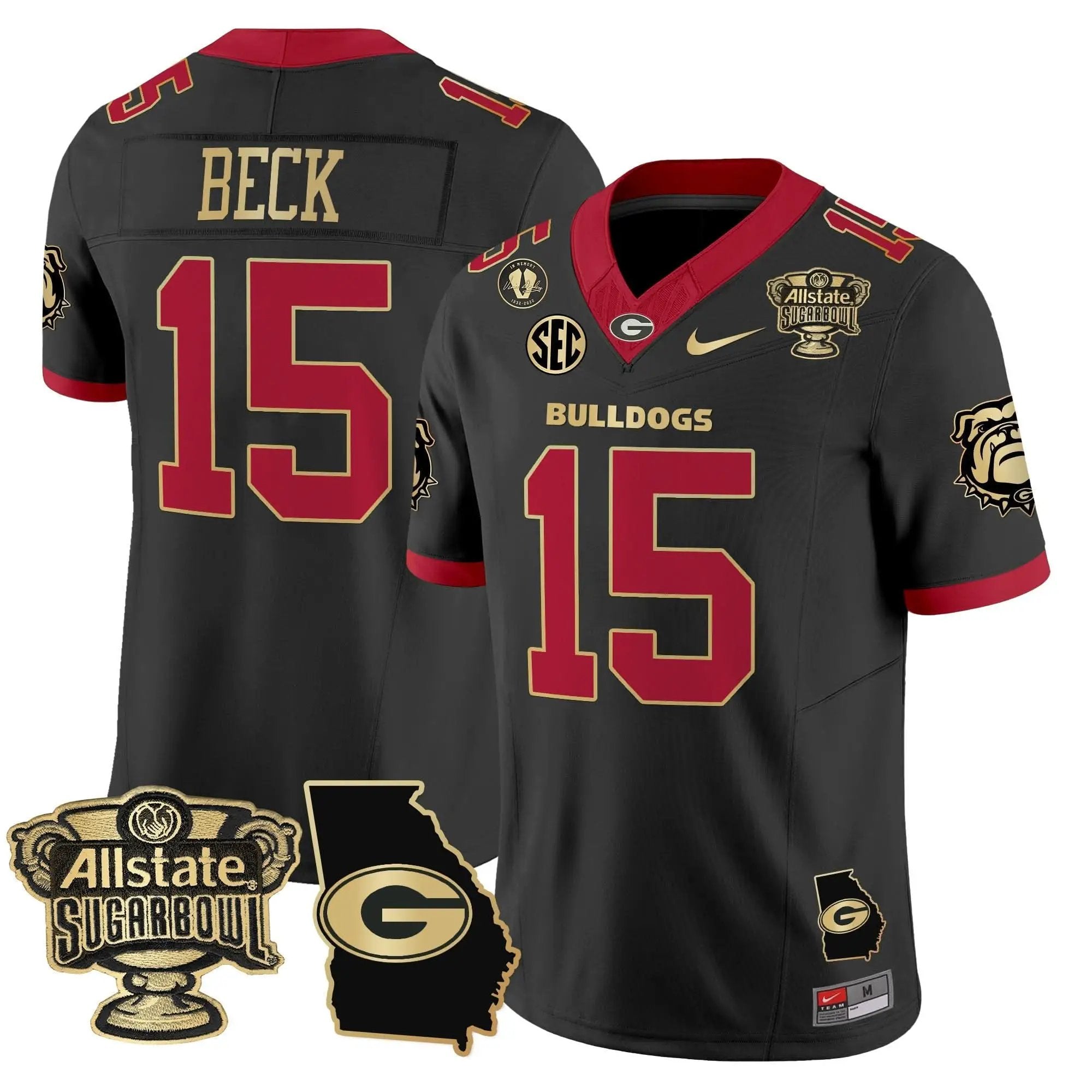 GB 2025 Sugar Bowl & Georgia Map Patch Vapor Limited Jersey by Georgia Bulldogs
