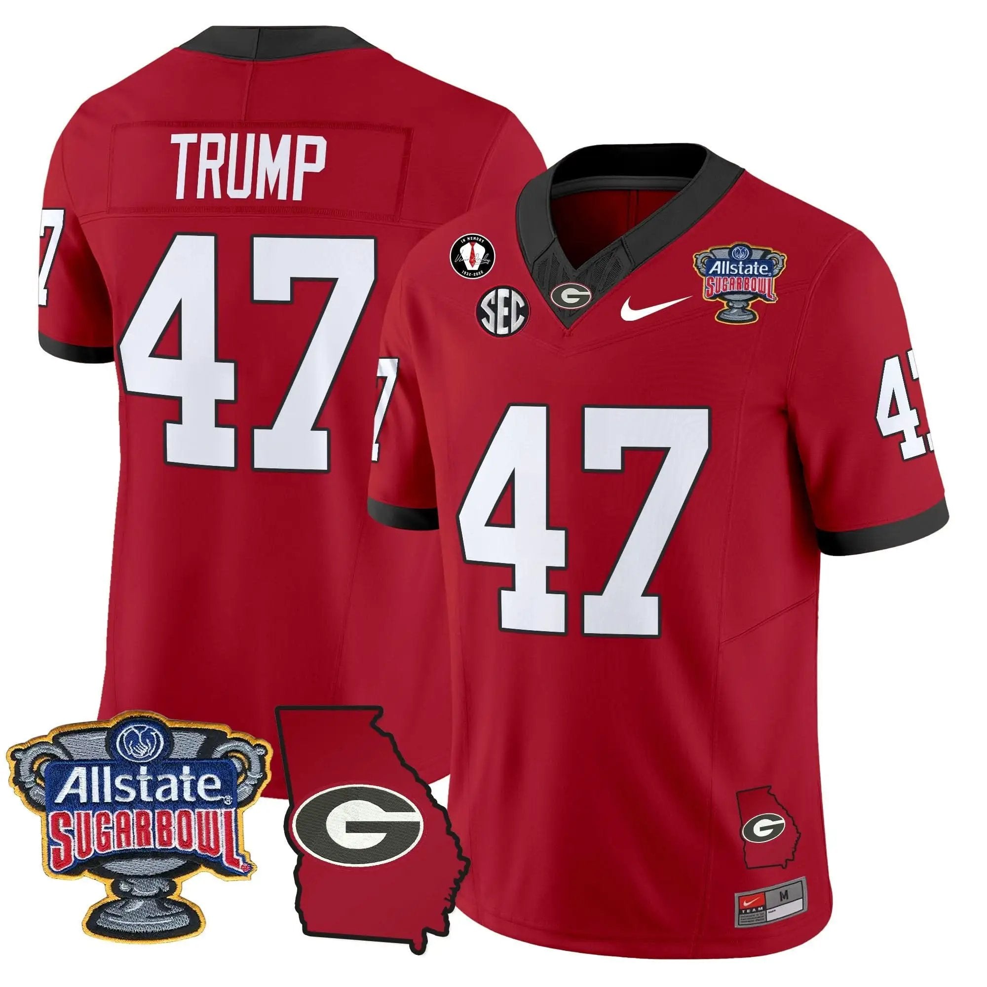 GB 2025 Sugar Bowl & Georgia Map Patch Vapor Limited Jersey by Georgia Bulldogs