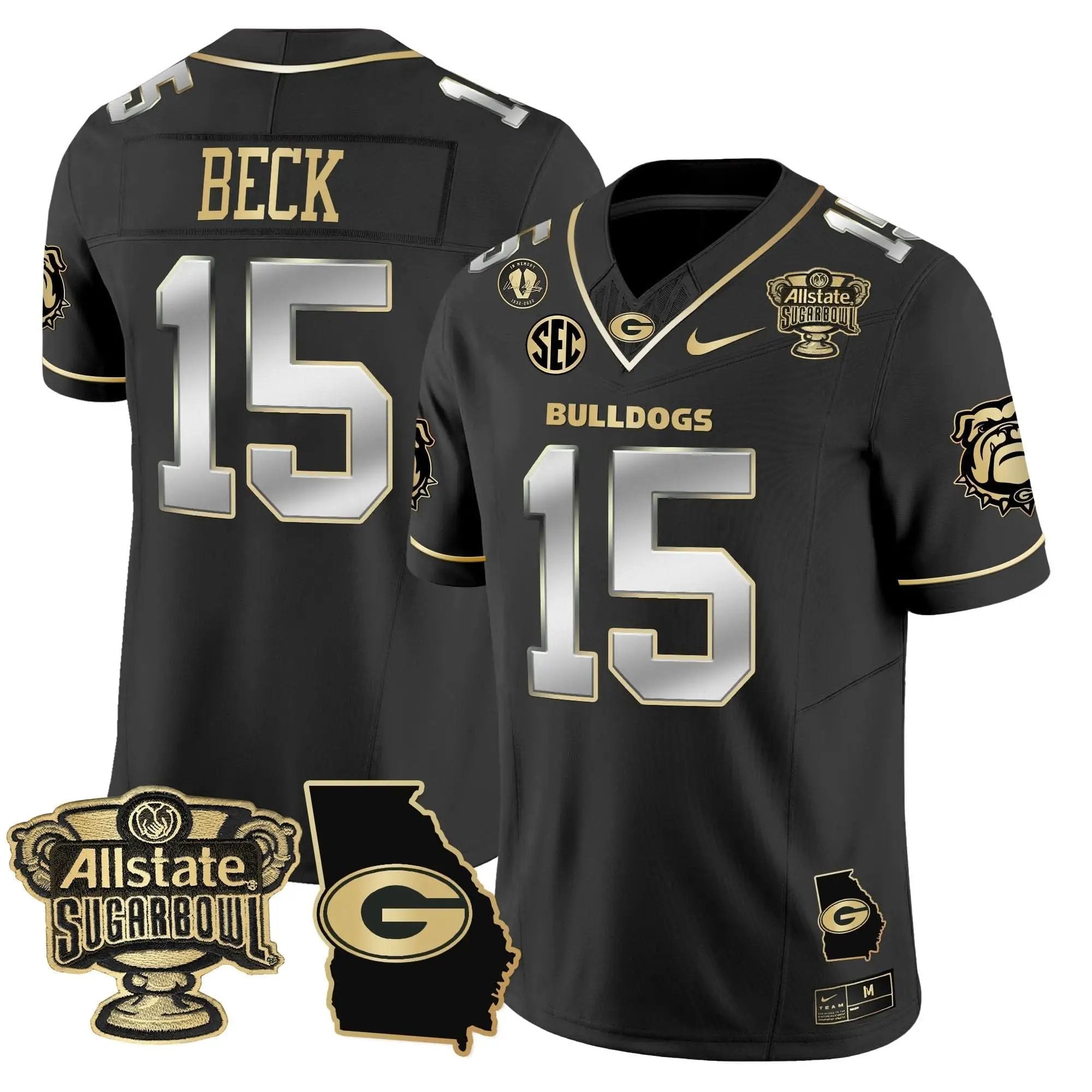 GB 2025 Sugar Bowl & Georgia Map Patch Vapor Limited Jersey by Georgia Bulldogs