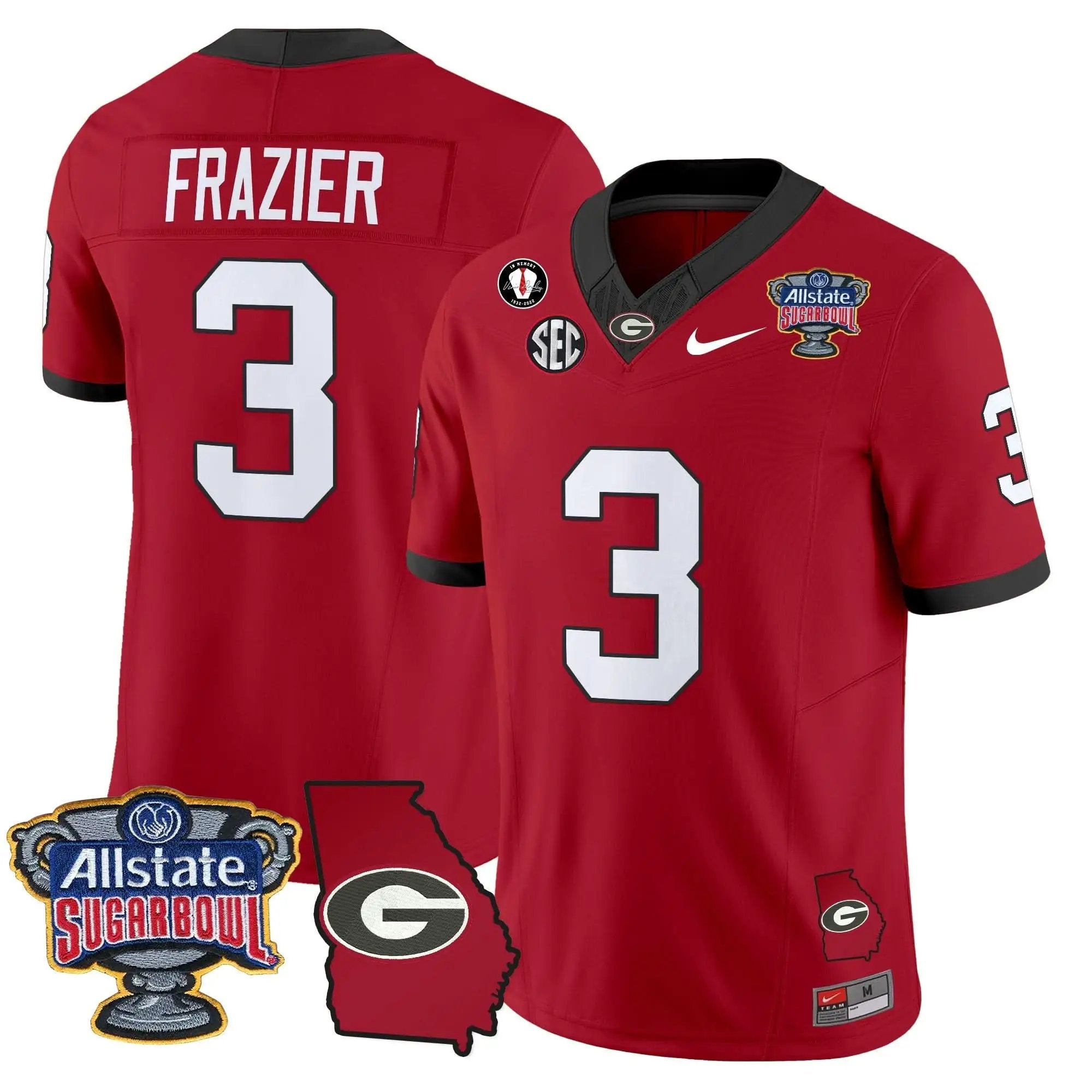 GB 2025 Sugar Bowl & Georgia Map Patch Vapor Limited Jersey by Georgia Bulldogs