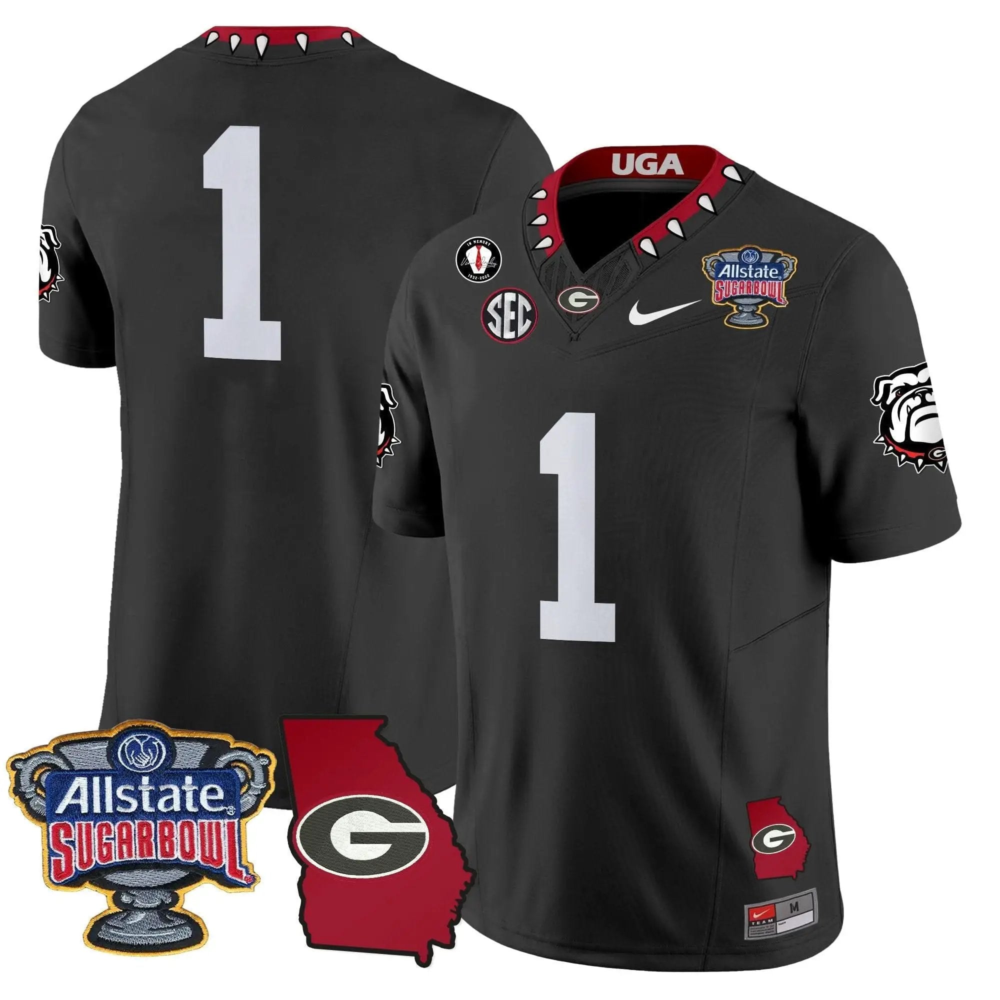 GB 2025 Sugar Bowl & Georgia Map Patch Vapor Limited Jersey by Georgia Bulldogs