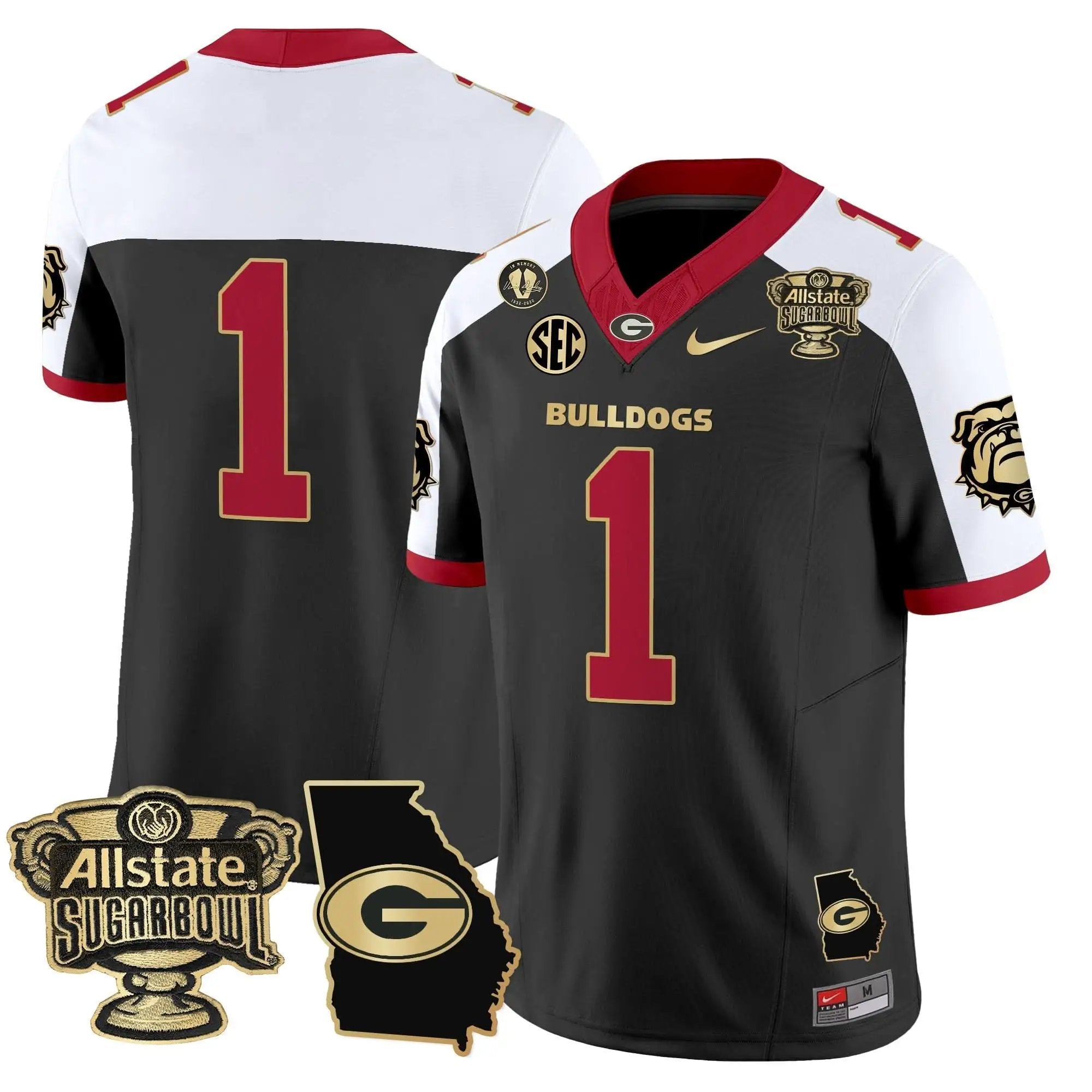 GB 2025 Sugar Bowl & Georgia Map Patch Vapor Limited Jersey by Georgia Bulldogs
