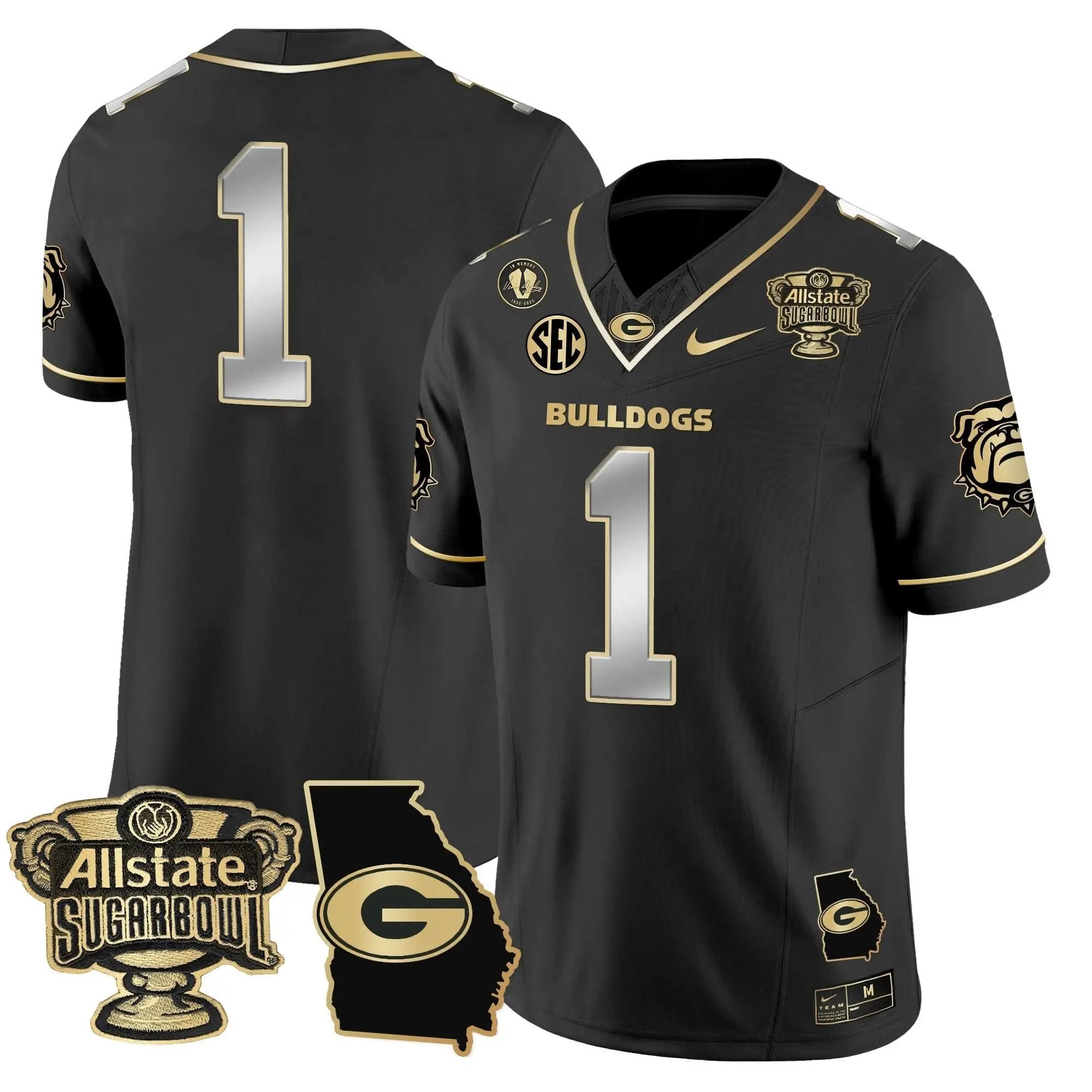 GB 2025 Sugar Bowl & Georgia Map Patch Vapor Limited Jersey by Georgia Bulldogs