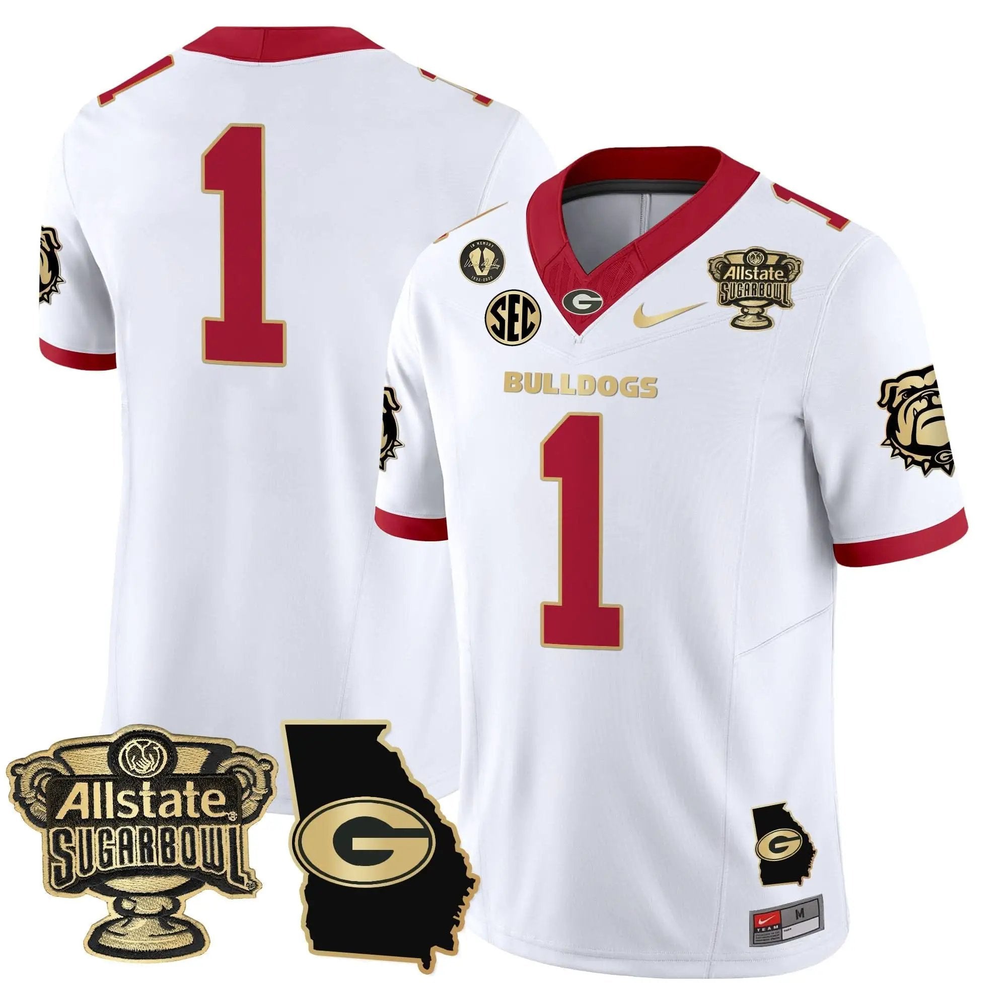 GB 2025 Sugar Bowl & Georgia Map Patch Vapor Limited Jersey by Georgia Bulldogs