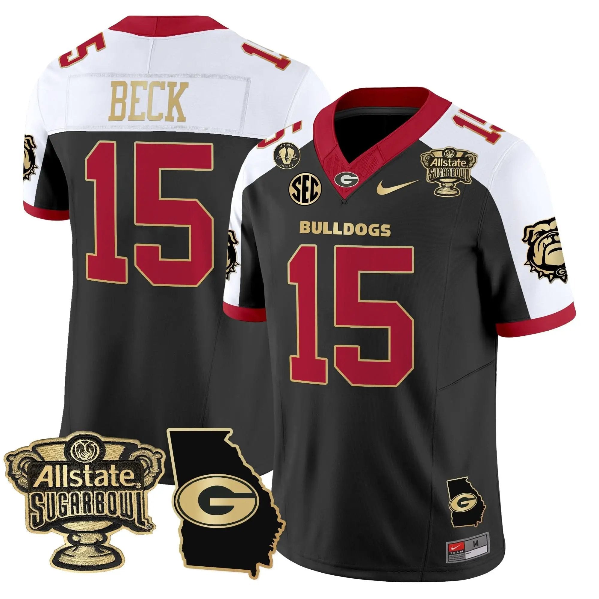 GB 2025 Sugar Bowl & Georgia Map Patch Vapor Limited Jersey by Georgia Bulldogs